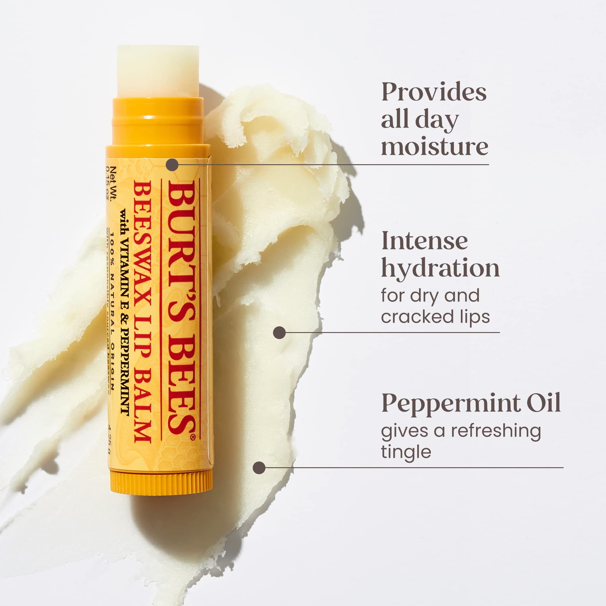 Burt's Bees Lip Balm Multipack, Lip Balm Set, Beeswax, Strawberry, Coconut & Pear, Vanilla Bean, Best of Burt's, 4x4.25g Halalzen