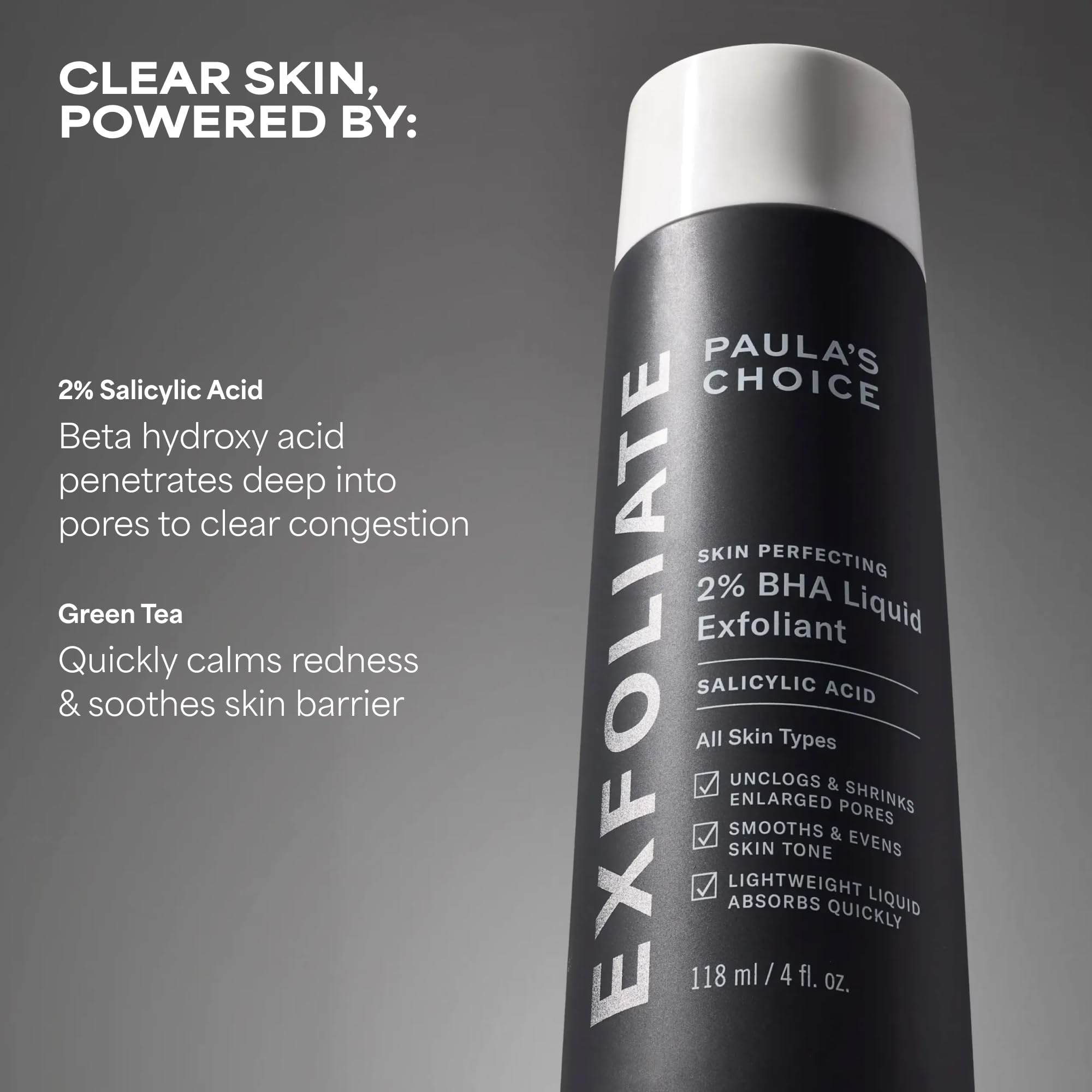 Paula's Choice SKIN PERFECTING 2% BHA Liquid Exfoliant - Face Exfoliating Peel Fights Blackheads & Enlarged Pores - for a Healthy Glow - with Salicylic Acid - Combination & Oily Skin - 30 ml