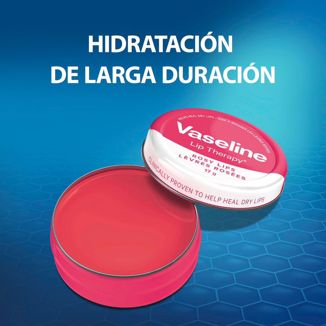Vaseline Lip Therapy Rosy Lips Lip Balm Tin made with 3x purified petroleum jelly for dry lips 20 g