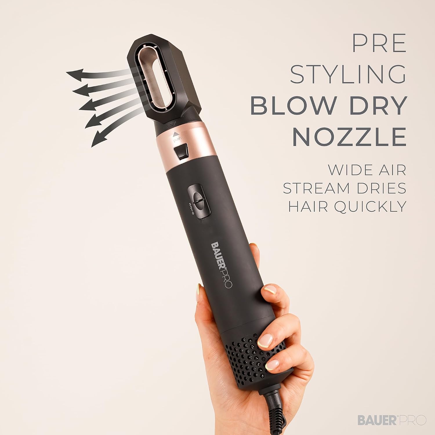 Bauer Professional 5-in-1 Hot Air Styler/Hair Dryer Brush to Curl, Straighten, Volumise, Smooth & Dry / 3 Heat Settings/Multi-Functional Hair Styling Tool 38879 Halalzen