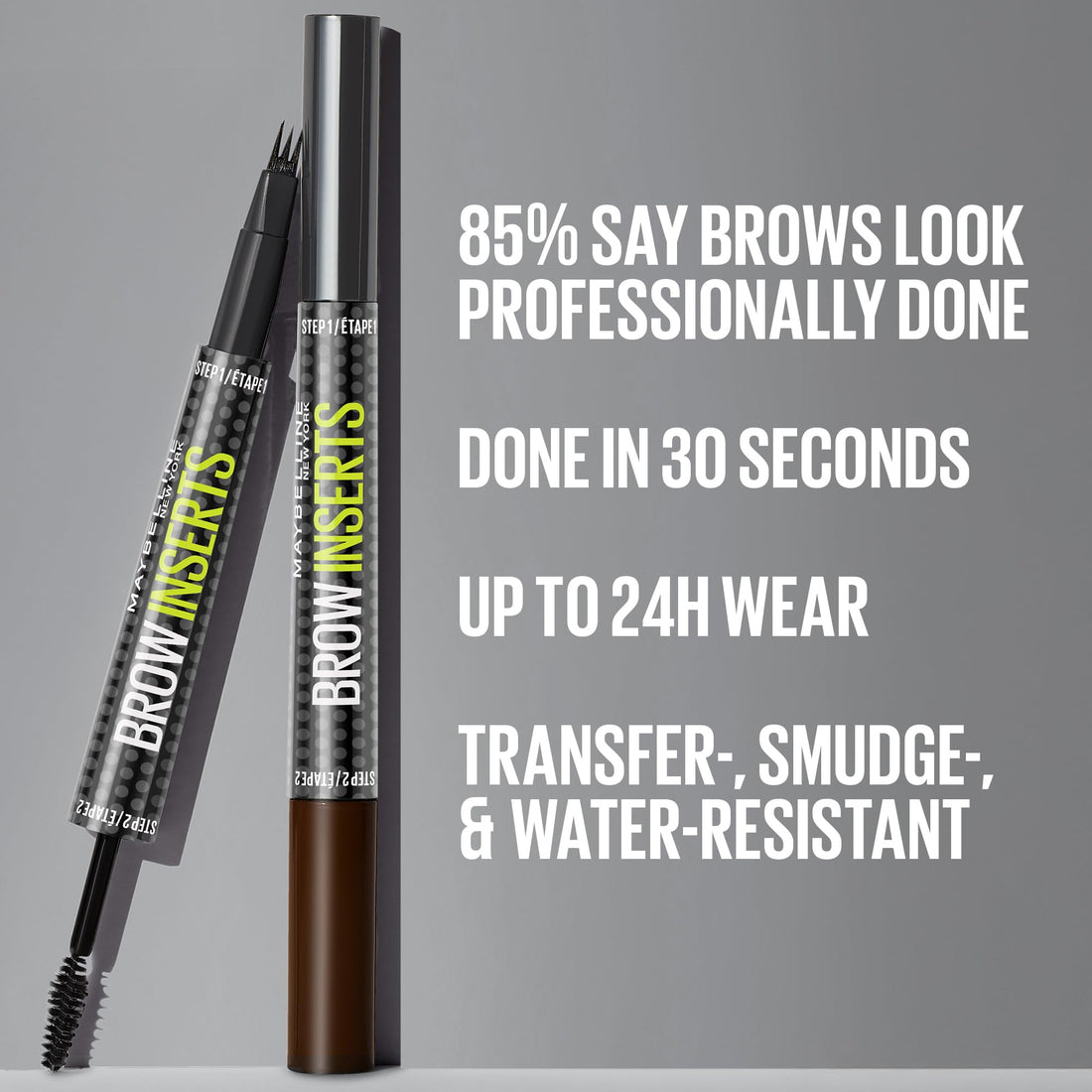 Maybelline New York Brow Inserts, 2-in-1 Eyebrow Pencil Pen and Fiber Gel, 0.015MM Triple Tip for 100 Hair-Like Strokes in 30 Seconds, 36-Hour Wear, Smudge-Proof, Shade: Blonde 1