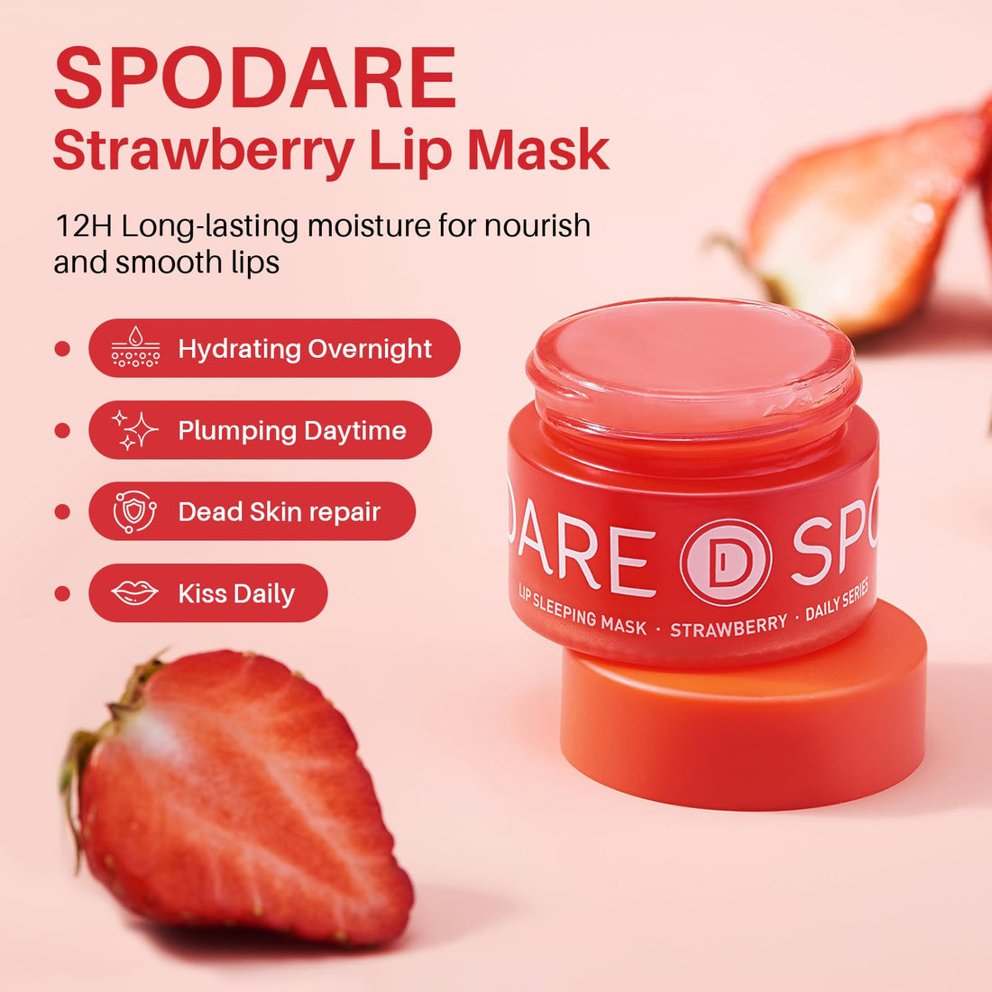 SPODARE Lemon Lip Mask, Hydrating Overnight Lip Sleeping Mask, Lip Moisturizer for Dry Cracked Lips Care, Dual-Color Lips Balm for Nourishing and Softening Lips, Minimizes Fine Lines - 12g Halalzen