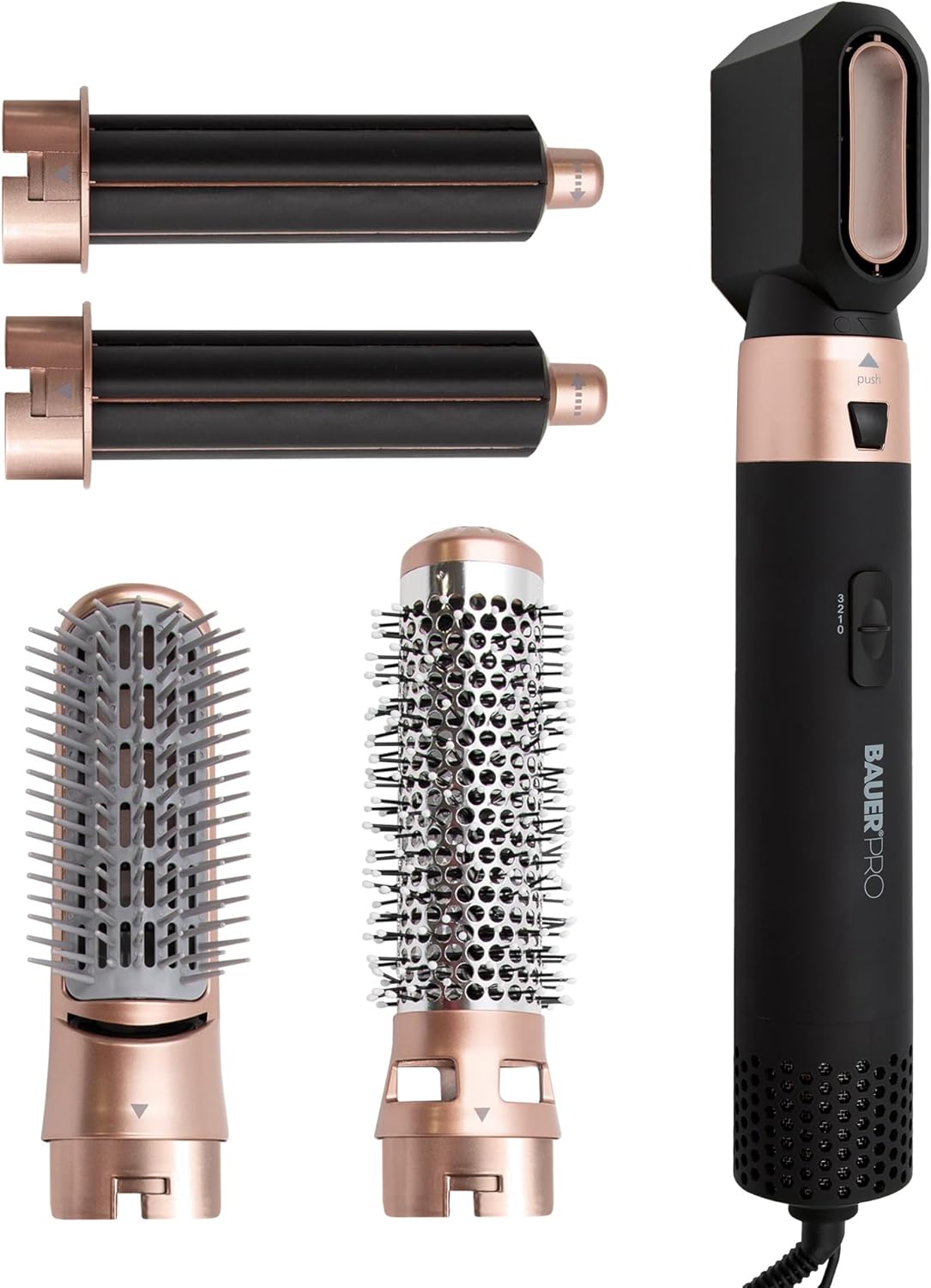 Bauer Professional 5-in-1 Hot Air Styler/Hair Dryer Brush to Curl, Straighten, Volumise, Smooth & Dry / 3 Heat Settings/Multi-Functional Hair Styling Tool 38879 Halalzen