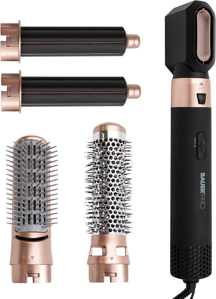 Bauer Professional 5-in-1 Hot Air Styler/Hair Dryer Brush to Curl, Straighten, Volumise, Smooth & Dry / 3 Heat Settings/Multi-Functional Hair Styling Tool 38879 Halalzen