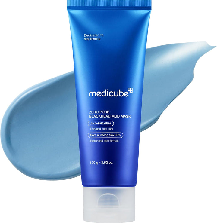 medicube Zero Pore Blackhead Mud Facial Mask - Skin Cooling & Pore Tightening - 3 Minute Quick Dry Formula with AHA, BHA, PHA, and Pore-Purifying Clay - Korean Mud Mask 100 g Halalzen