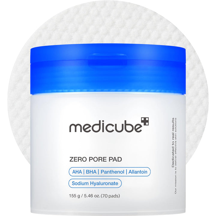 medicube Zero Pore Pads 2.0, Dual-Textured Facial Toner Pads for Exfoliation and Pore Care with 4.5% AHA Lactic Acid & 0.45% BHA Salicylic Acid, Ideal for All Skin Types, Korean Skin Care (70 units) Halalzen