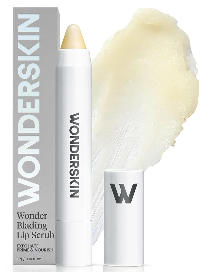 Wonderskin Lip Scrub - 3-in-1 Exfoliator & Moisturizer, Lip Exfoliator Scrub, Hydrating Balm for Soft, Nourished, Flake-Free Lips with One-Step Prep, 0.10oz Halalzen