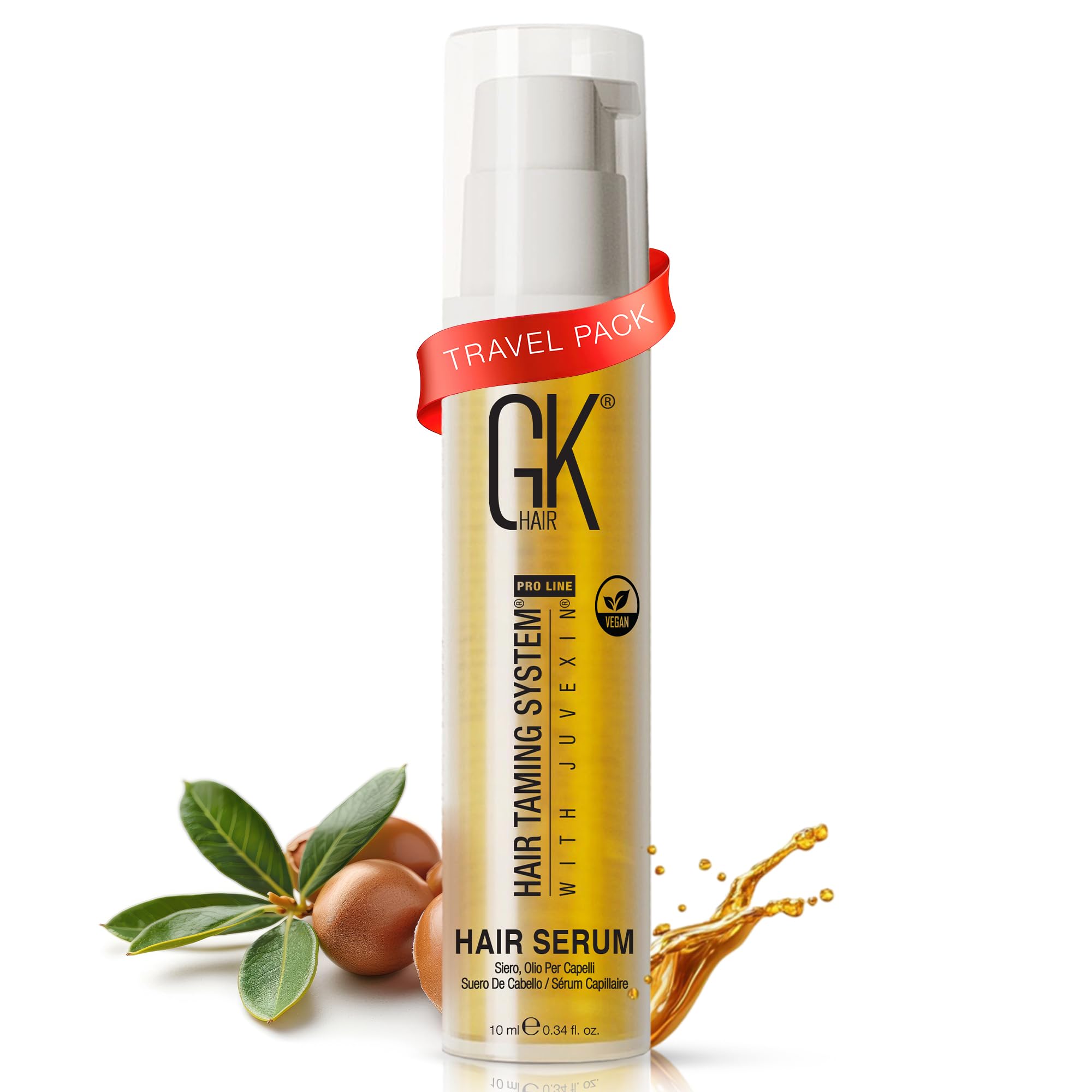 Hair Oil Keratin Treatment Serum By GK HAIR - Argan Oil Lightweight Formula For Frizz Control Heat Protection Add Shine Repair Dry Damaged Hydrating Sulfate Free All Hair Types Men Women - 50ml