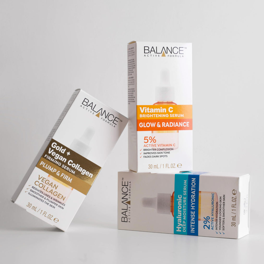 Balance Active Formula Gold + Vegan Collagen Firming Serum - Luxurious Glow with Gold, Youthful Skin Tightening, Lightweight & Non-Greasy, Proven Results - 30ml Halalzen