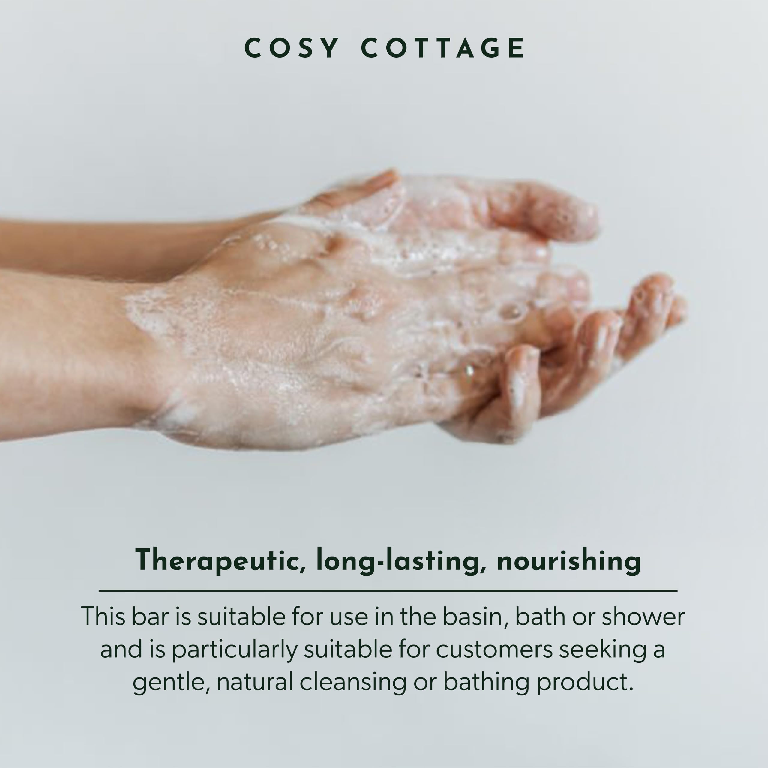 Cosy Cottage Therapeutic Hempseed & Patchouli Oil Soap Bar – 110g | Handmade, Natural & Moisturising Cleanser | Plastic Free, Palm Oil Free, SLS Free | Shower & Bath Soap | Gift for Women Halalzen