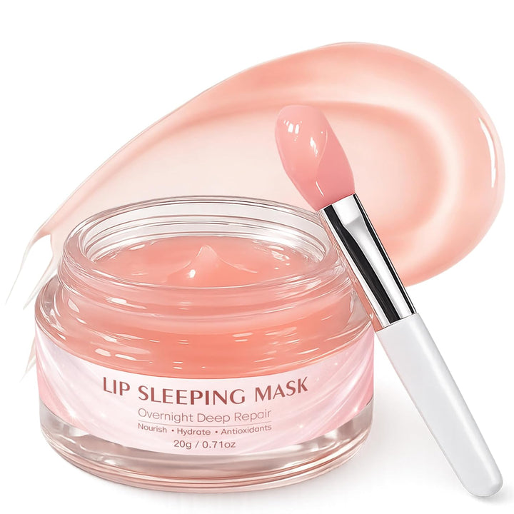 Lip Mask Overnight: Nourish, Hydrate Lip Mask with Shea Butter, Hyaluronic Acid, Vitamin C, Natural Plant Oils, Antioxidants, Lip Sleeping Mask for Flaky Dry Lips, 0.71oz, Mothers day Gifts Halalzen