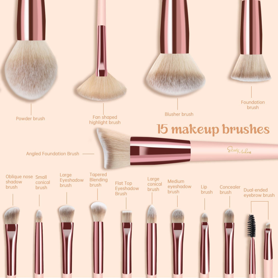 Makeup Brushes 10Pcs Marble Makeup Brush Set Foundation Powder Blush Blending Eyeshadow Brushes Sets Halalzen