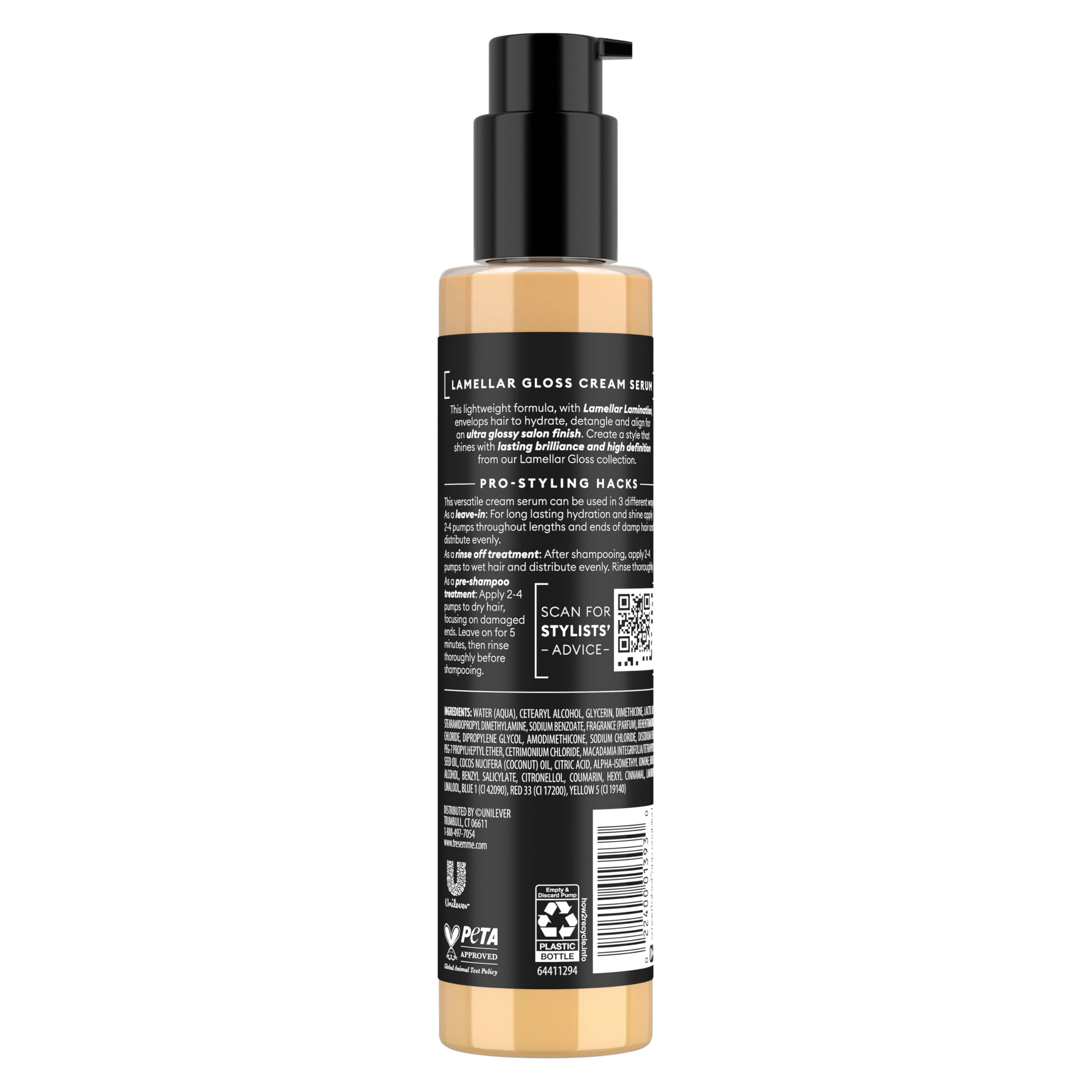 TRESemmé Hydrating & Detangling Cream Serum Lamellar Gloss Ultra Shine Up to 72H 5.7 Fl Oz | Hydrating, Detangling, Ultra Shine, Up to 72H Halalzen