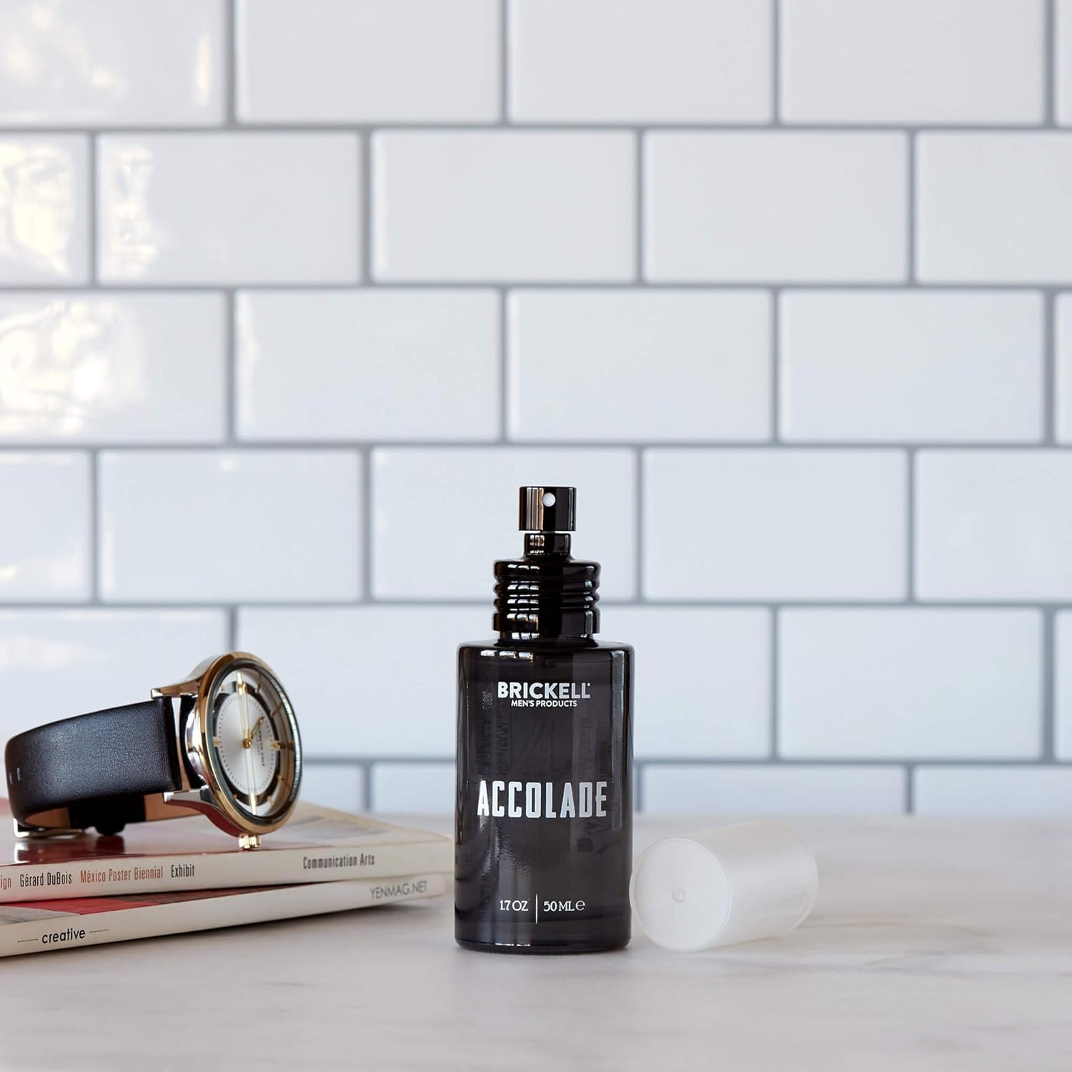 Eau de Cologne Accolade de Brickell pour homme, parfum bergamote italienne, cèdre, santal, citron et bois de gaïac, naturelle et bio, 50 ml
