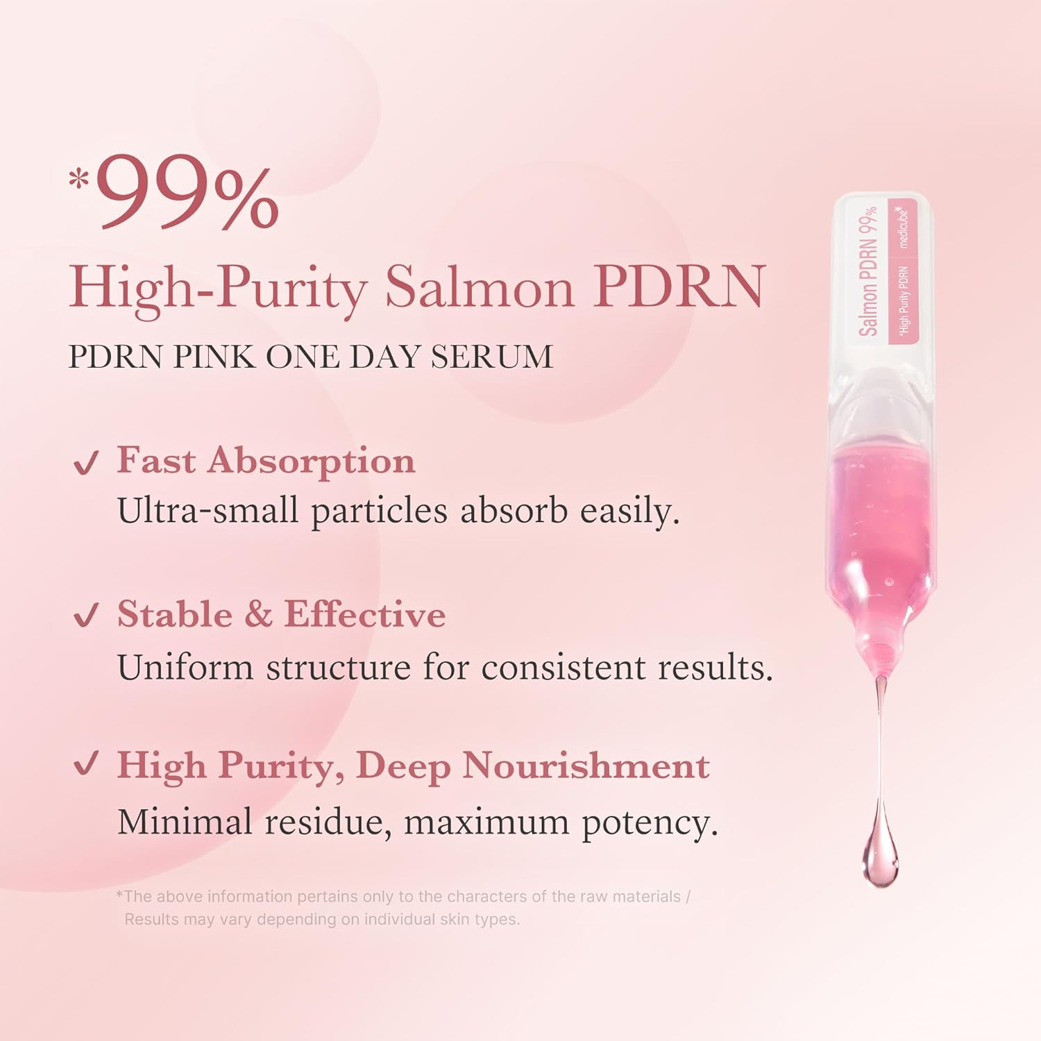 medicube Salmon DNA PDRN Pink One Day Serum | 99% Salmon DNA PDRN Intensive Ampoule, Collagen, Glutathione, Hyaluronic Acid - Improves skin radiance | Korean skincare 0.05 fl.oz x 10ea