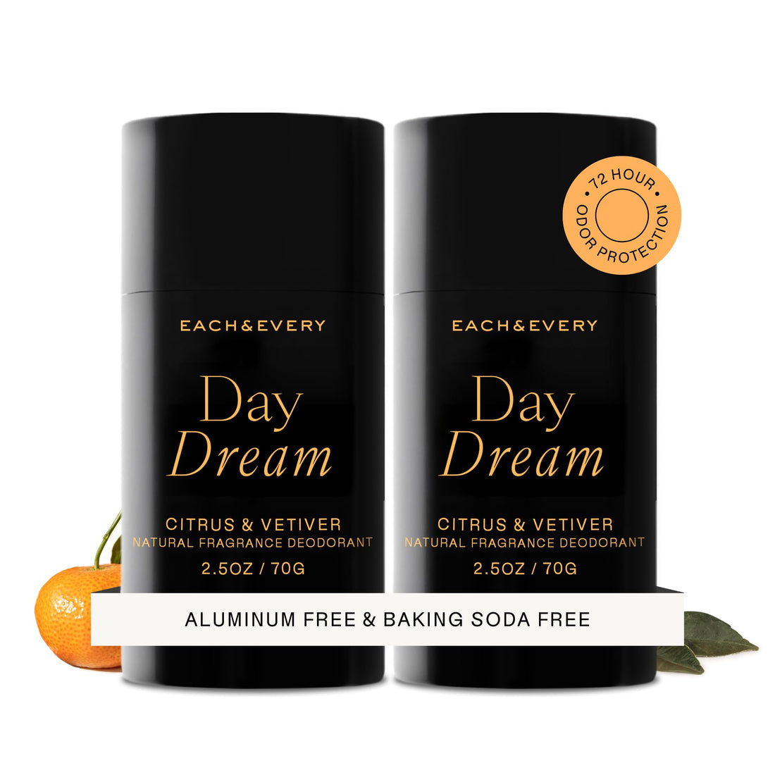 Each & Every Déodorant sans Aluminium pour Femme et Homme, Lavande & Citron - Déodorant Entièrement Naturel pour Peaux Sensibles, Vérifié par l'EWG - Propre, Sans Bicarbonate de Soude, Parfum à Base de Plantes - 70g, Lot de 2