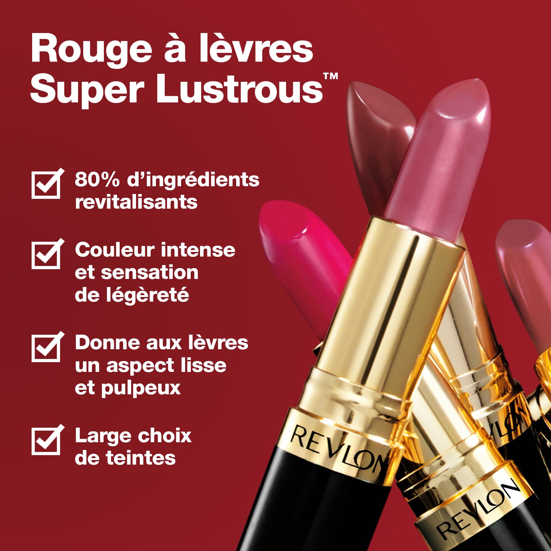 Revlon Super Lustrous Lipstick, Creamy Formula For Soft, Fuller-Looking Lips, Moisturized Feel, 764 On the Mauve, 0.15 oz