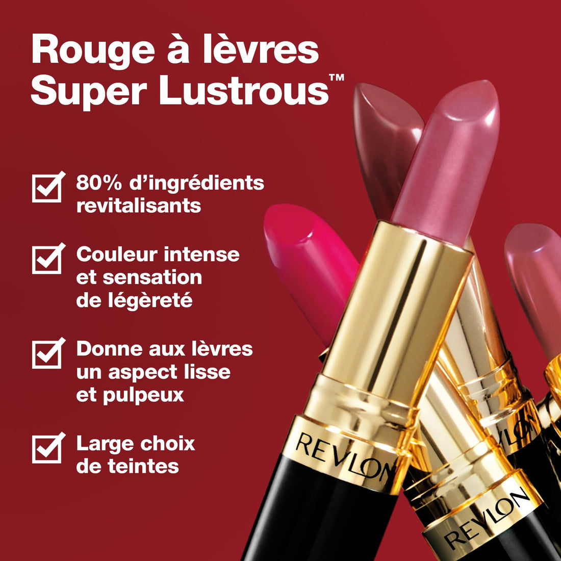 Revlon Super Lustrous Lipstick, Creamy Formula For Soft, Fuller-Looking Lips, Moisturized Feel, 764 On the Mauve, 0.15 oz