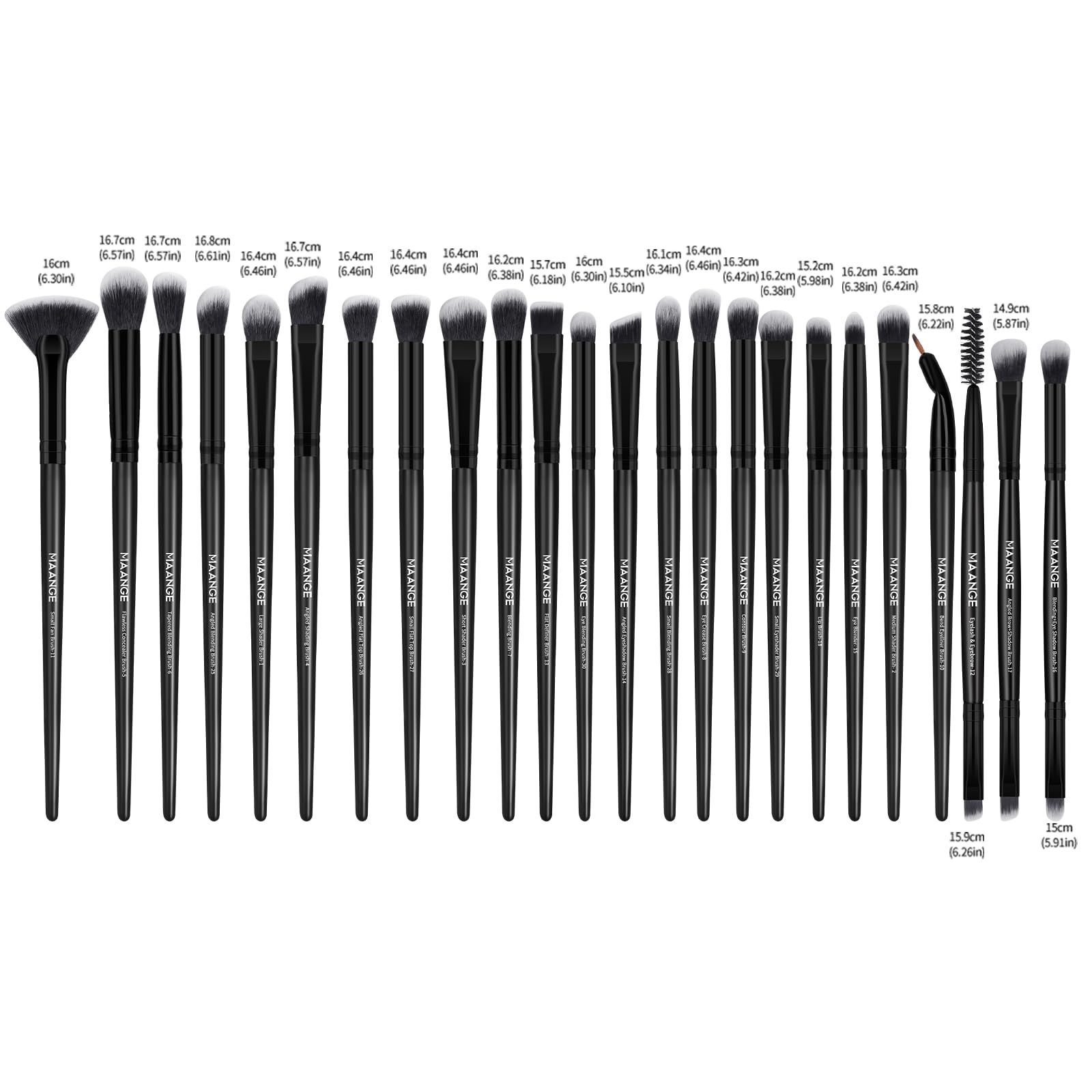 MAANGE Makeup Brush Set 49 Pcs Makeup Tool Set Premium Synthetic Foundation Powder Concealers Eye shadows Blush Makeup Brushes (Black, 49 Piece Set) Halalzen