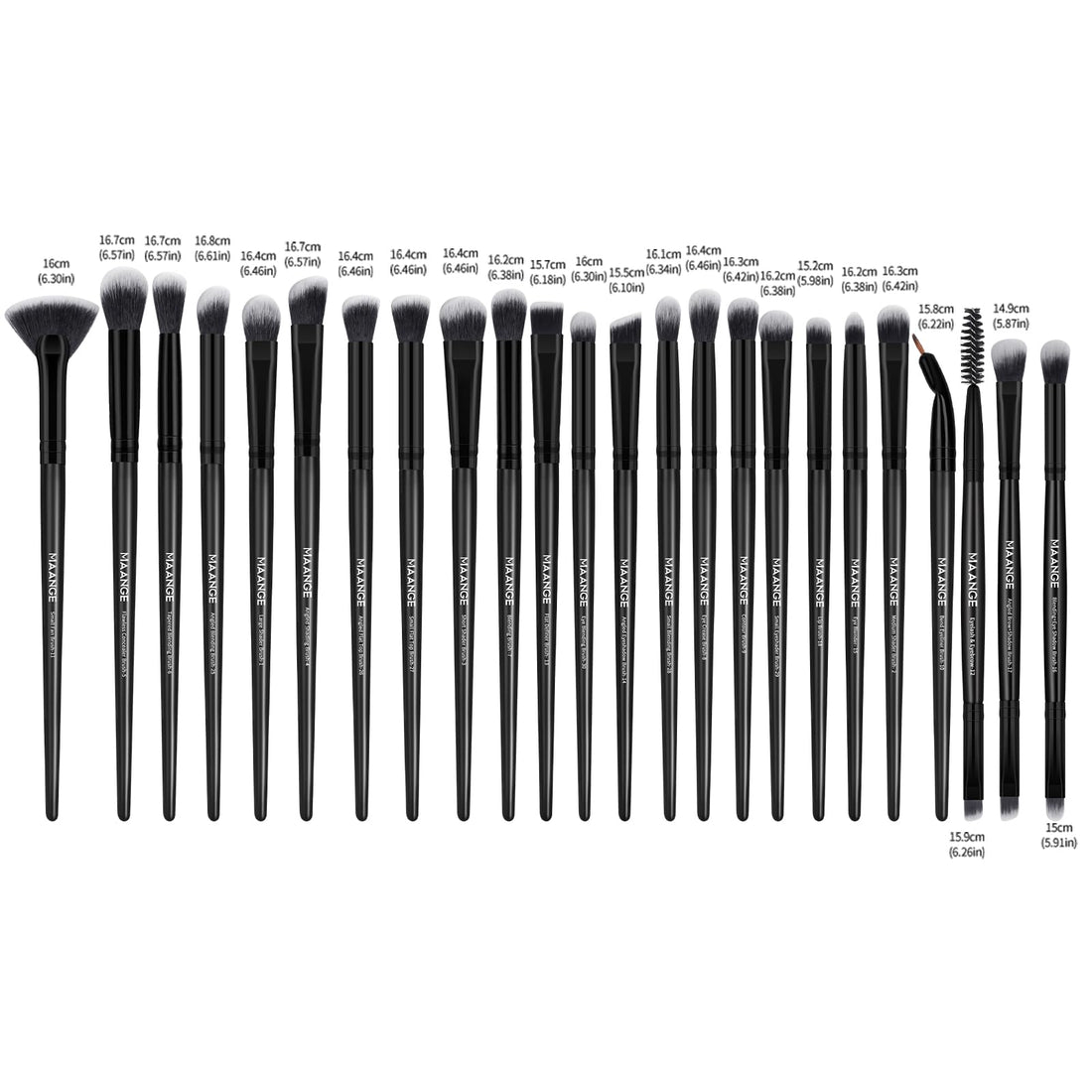MAANGE Makeup Brush Set 49 Pcs Makeup Tool Set Premium Synthetic Foundation Powder Concealers Eye shadows Blush Makeup Brushes (Black, 49 Piece Set) Halalzen