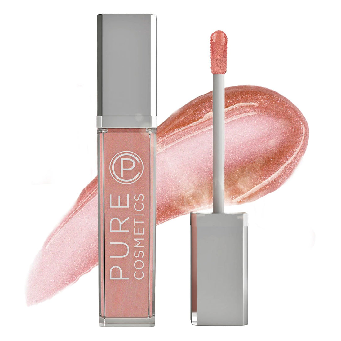 Pure Illumination Light-Up Lip Gloss with LED-Lit Applicator Brush + Side Mirror, Non-Sticky, Moisturizing Hydrating Lip Glosses with Lanolin, Jojoba Oil, & Vitamin E, Wine Berry