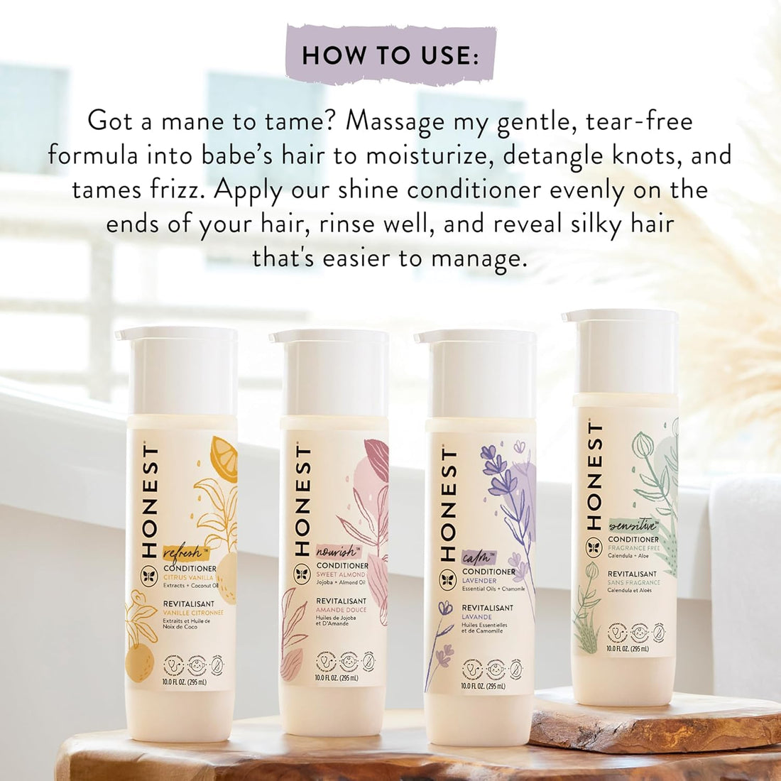 The Honest Company Baby Shampoo, Body Wash & Conditioner Duo, 2-in-1 Cleansing, Silicone-Free, Naturally Derived, Lavender Calm Scent, 20 fl oz Halalzen
