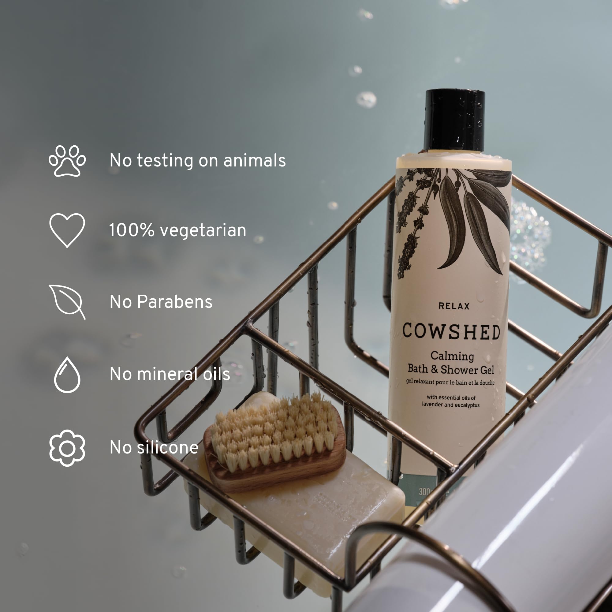 Cowshed Bath & Shower Gel 300ml | Replenish Uplifting Body Wash for Women & Men | Natural Body Wash, No Parabens | Hydrating Vegan Shower Gel with Red Mandarin, Bitter Orange and Grapefruit