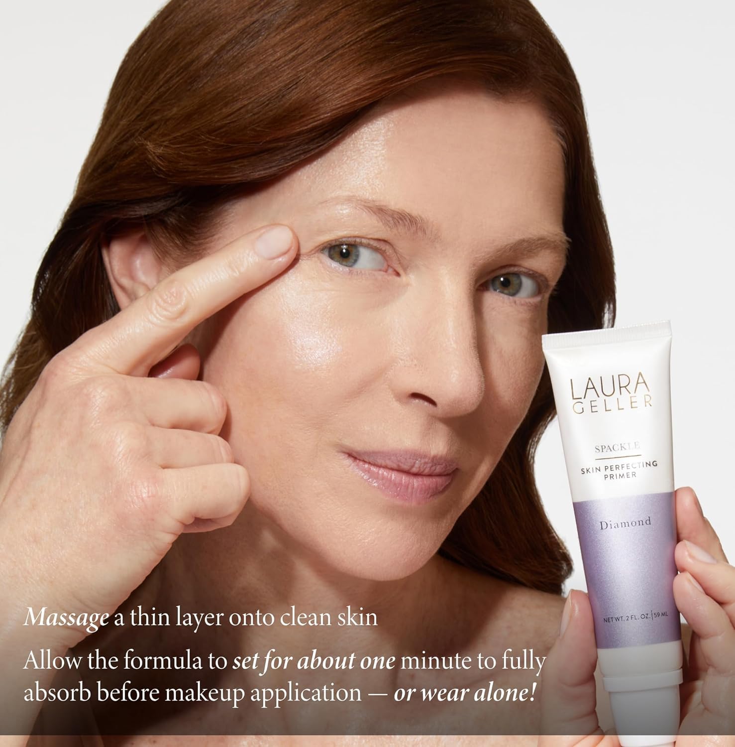 LAURA GELLER NEW YORK Spackle Primer - Diamond - Super-Size 2 Fl Oz - Hyaluronic Acid Makeup Primer for Mature Skin Halalzen