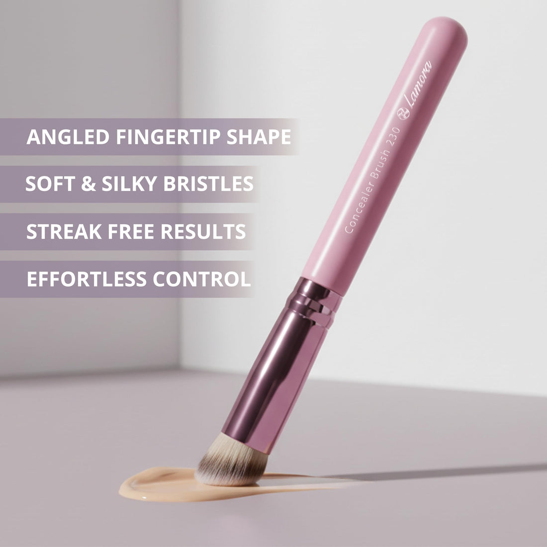 LAMORA Concealer Makeup Brush Under Eye - Angled Flat Top Kabuki Nose Contour Brush - Ideal for Concealing Blending Setting Buffing with Powder Liquid Cream Cosmetic - Small Makeup Foundation Brush Halalzen