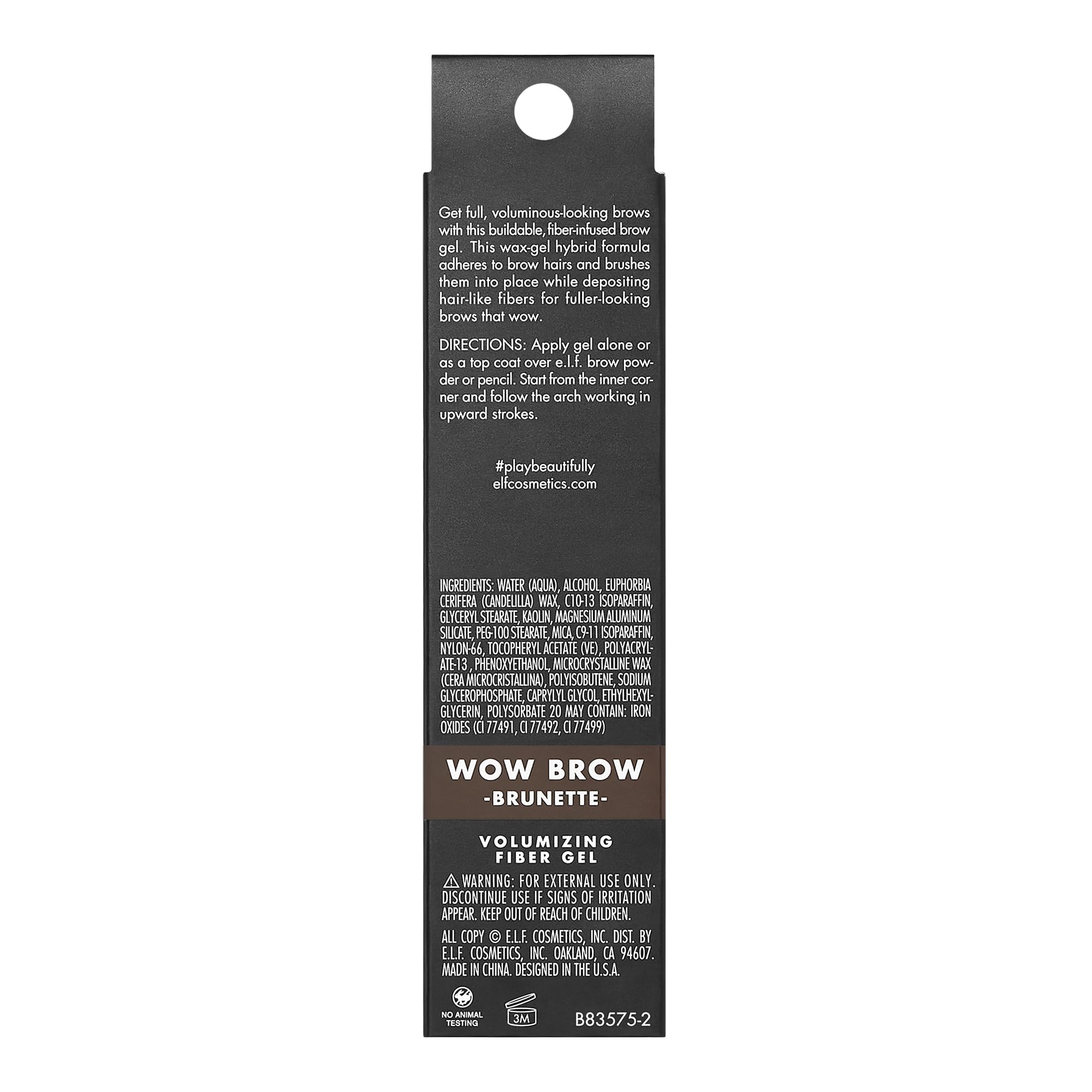 e.l.f. Wow Brow Gel, Volumizing, Buildable, Wax-Gel Hybrid, Creates Full, Voluminous-Looking Brows, Locks Brow Hairs In Place, Taupe, Fiber-Infused 3.5g