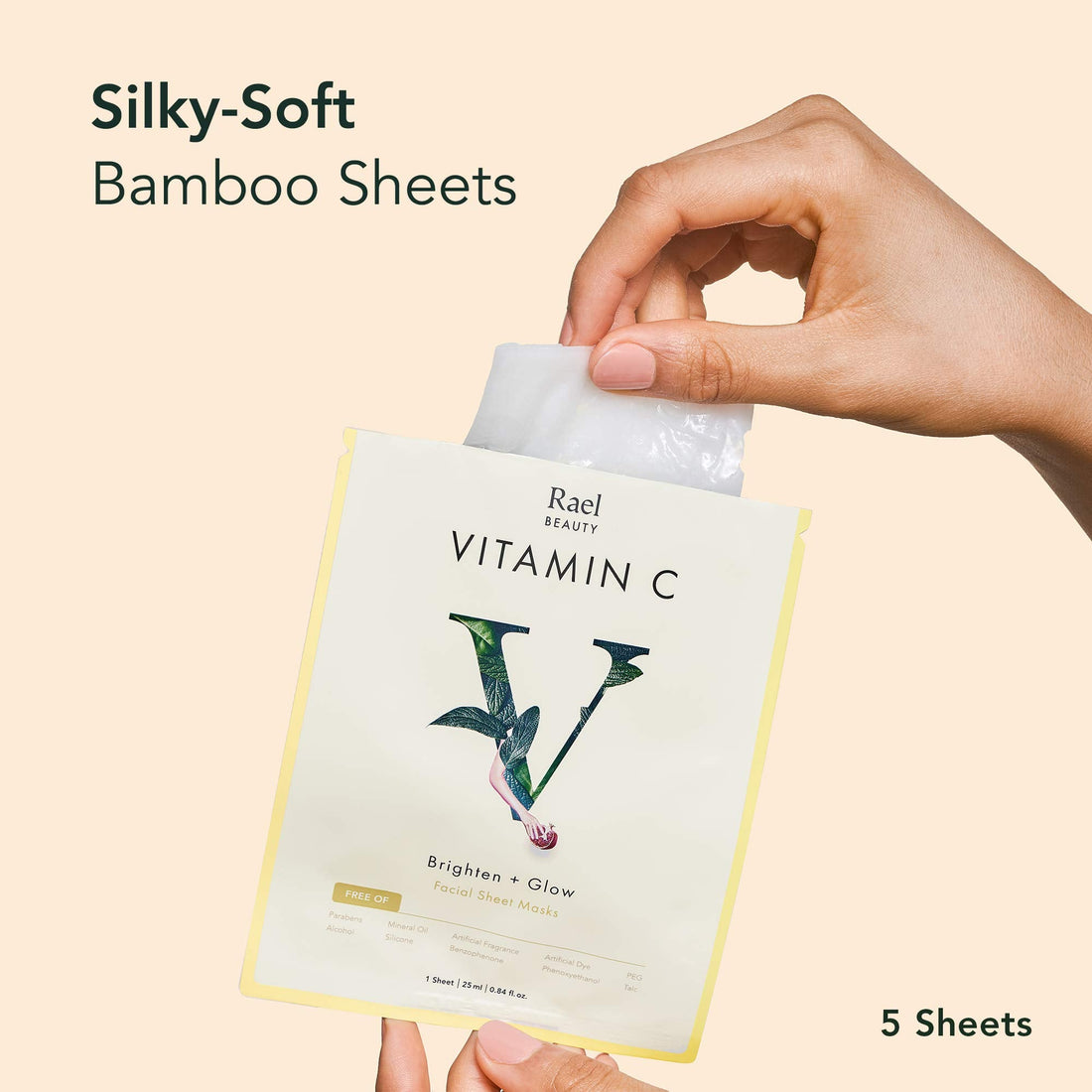 Rael Face Mask Skin Care, Collagen Face Masks - Bamboo Facial Sheet Mask, Korean Skincare, with Collagen Essence and Fruit Extracts, Nourishing and Moisturizing, All Skin Types (Collagen, 5 Sheets) Halalzen
