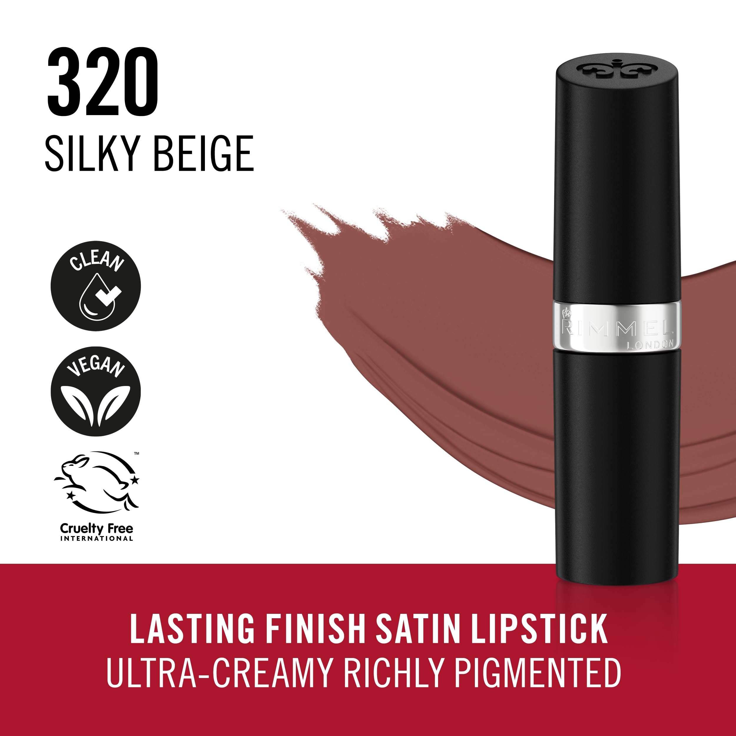 Rimmel Lasting Finish Lipstick 206 Pink-Key-Promise, Creamy Satin Finish, Long Lasting 8 HR Wear, Comfortable Formula, Rich Pigment Halalzen
