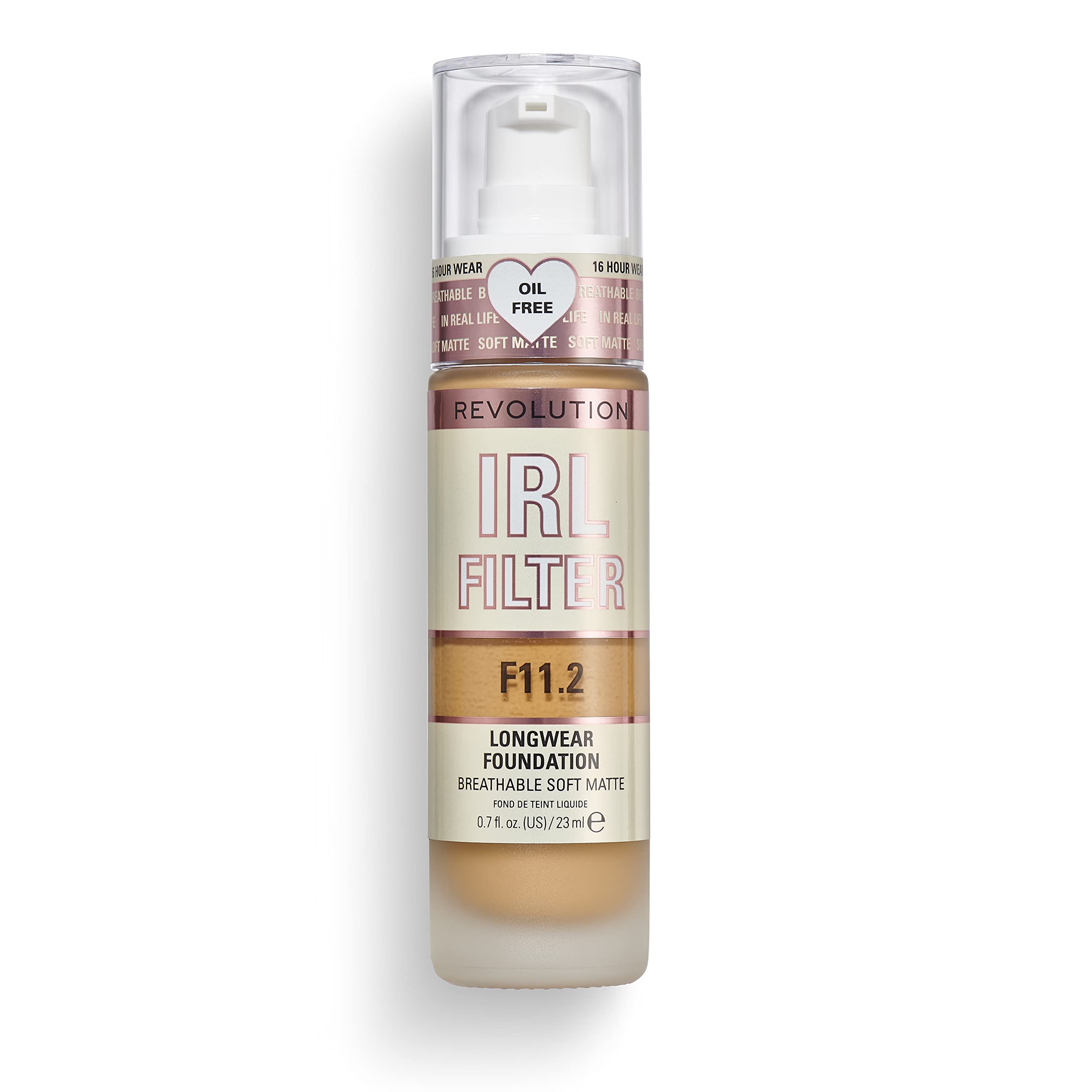 Makeup Revolution IRL Filter, Longwear Foundation, Medium to Full Coverage, Matte Finish, 16 Hour Wear, F5, Fair To Light Skin Tones, 23ml Halalzen