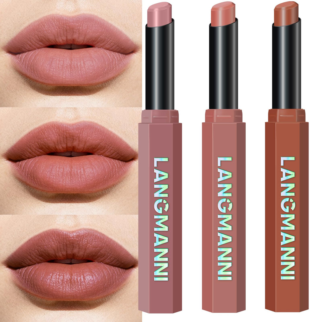 12Pcs Velvet Matte Lipstick Nude Matte Soft Dark Color Stick High Pigmented Long-Lasting Waterproof Lip Stick Lip Balm Beauty Cosmetics Gift for Women(01#-12#)
