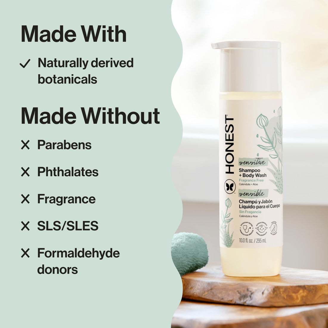 The Honest Company 2-in-1 Cleansing Shampoo Body Wash Gentle for Baby, Naturally Derived, Tear-free, Hypoallergenic, Lavender Calm, 18 fl oz Halalzen