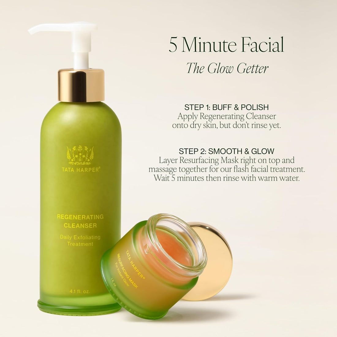 Tata Harper Resurfacing Mask, Instant Glow Face Mask, Gentle Exfoliating Face Mask, Enzyme Mask, Natural Skincare, 30ml Halalzen