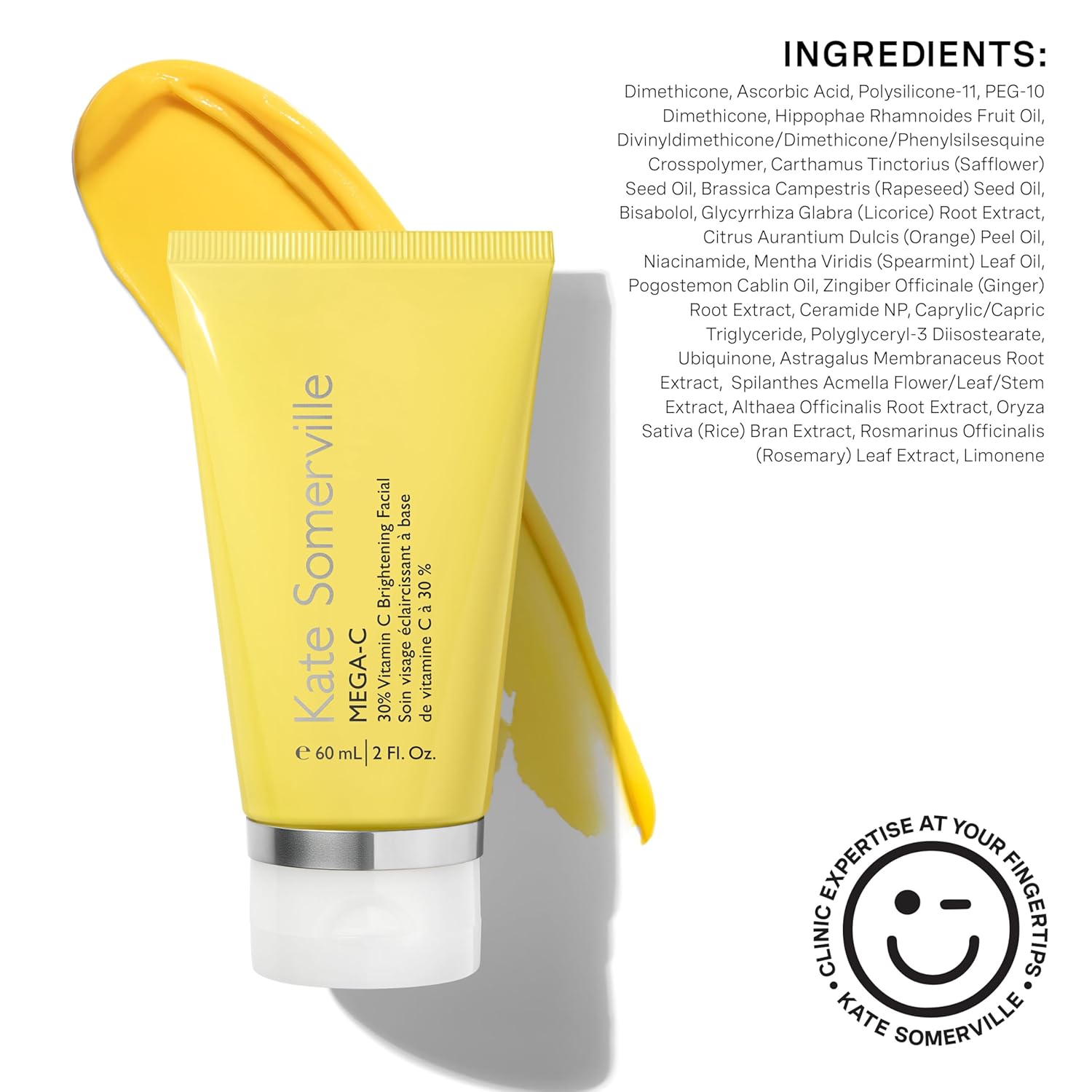 Kate Somerville Mega-C 30% Vitamin C Brightening Facial Mask – Clinic-Grade Treatment to Brighten, Even Skin Tone & Firm, 2 Fl Oz Halalzen