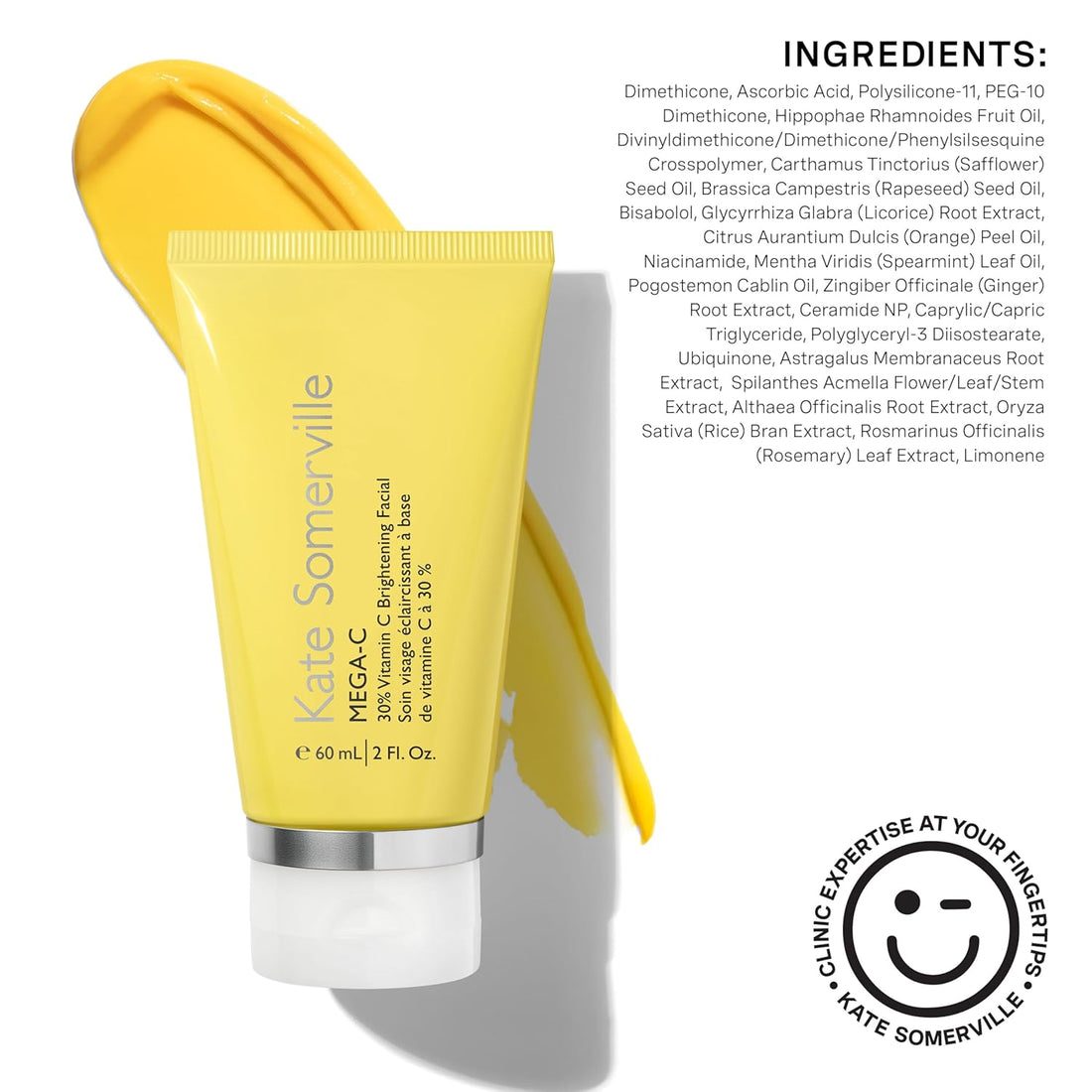 Kate Somerville Mega-C 30% Vitamin C Brightening Facial Mask – Clinic-Grade Treatment to Brighten, Even Skin Tone & Firm, 2 Fl Oz Halalzen
