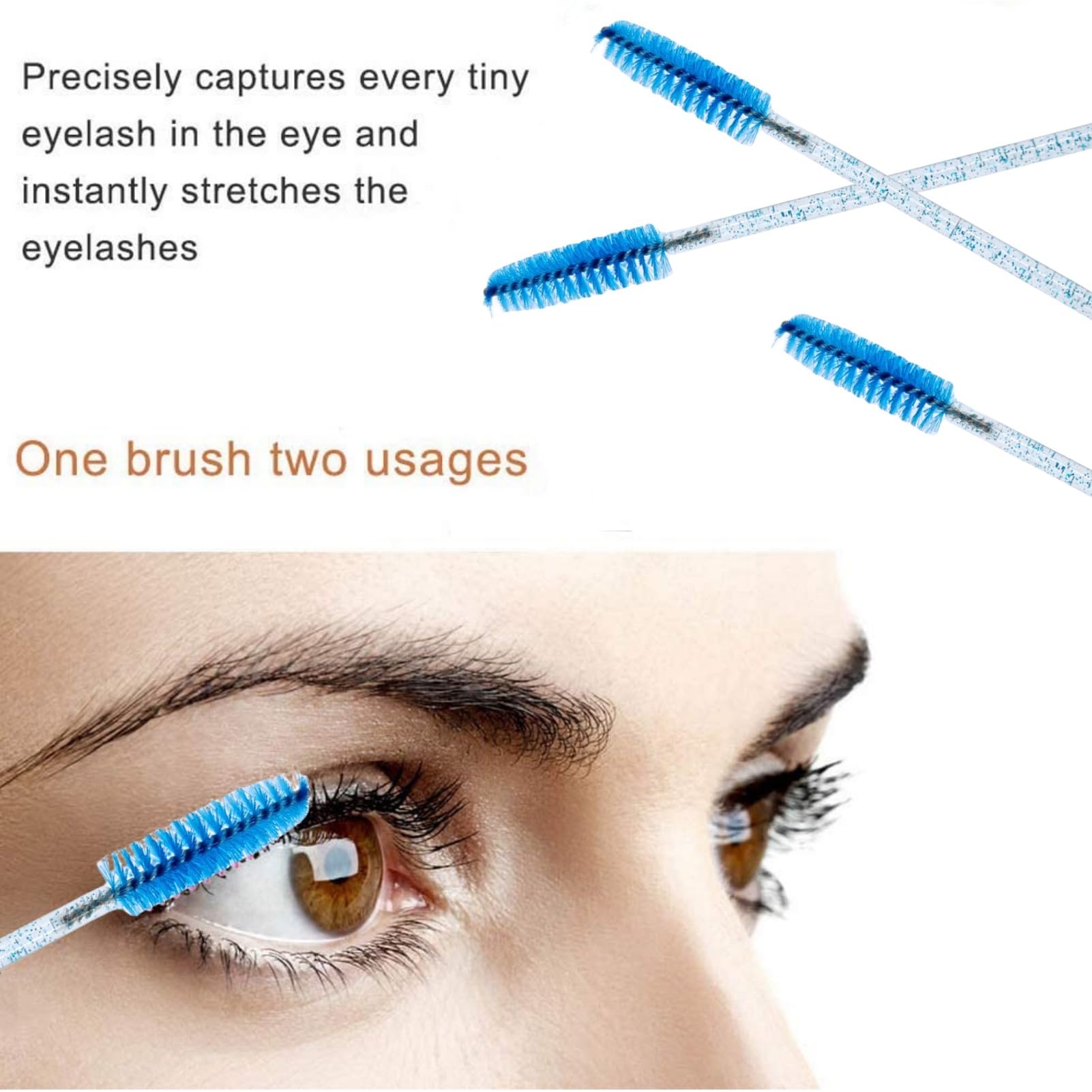 ZHIYE 50 pcs Eyelash Mascara Brushes, Wands Applicator Eyebrow Brush Makeup Kit, Eyebrow Castor Oil Brush Makeup Tool Halalzen