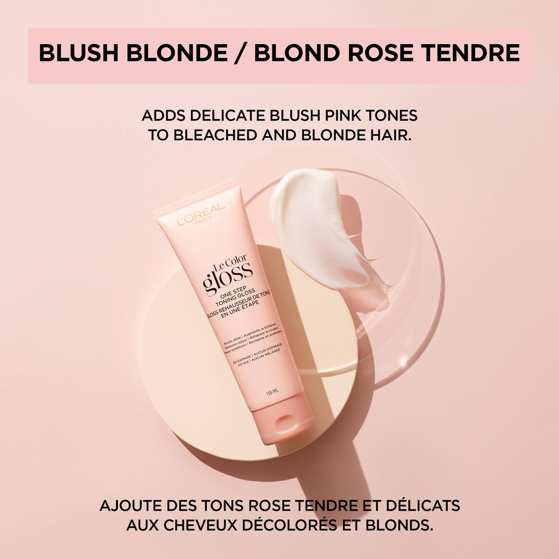 L’Oreal Paris Le Color Gloss One Step In-Shower Toning Hair Gloss for Bleached Hair, Neutralizes Brass, Conditions & Boosts Shine, Platinum Pearl, 4 Ounce
