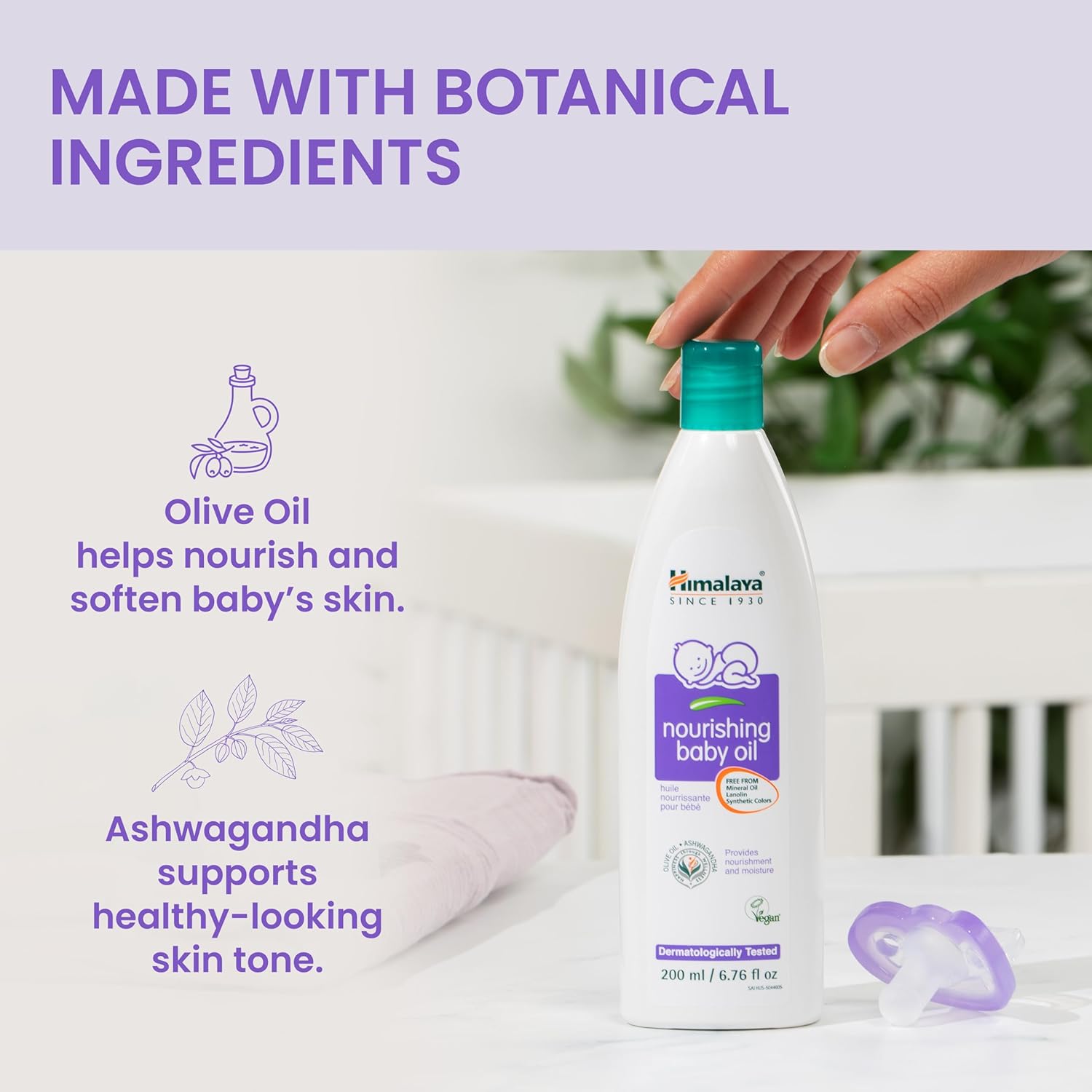 Himalaya Nourishing Baby Oil, Moisturizing with Olive Oil, Ashwagandha, Aloe Vera, Massage Oil, Dermatologically Tested, No Mineral Oil, Lanolin Free, Paraben Free, Vegan, 6.76 Fl Oz, 200 ml, 2 Pack Halalzen
