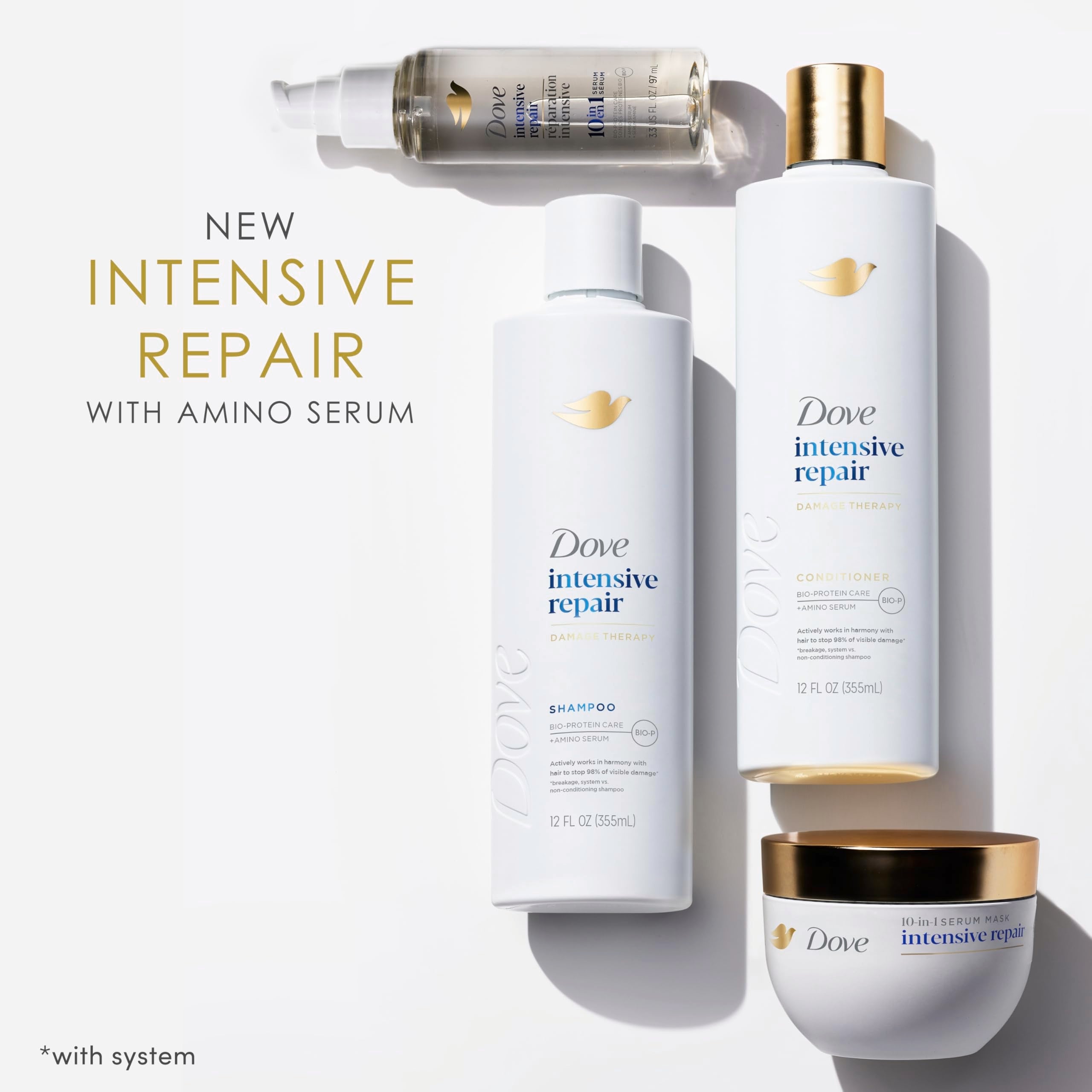 Dove Intensive Repair Amino Serum for Damaged Hair with Bio-Protein Care Technology 3.3 oz Halalzen