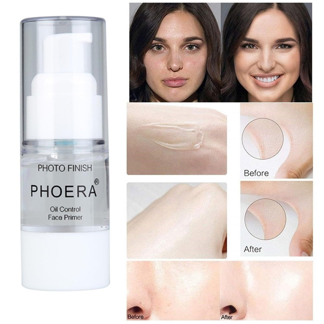 2Pcs Makeup Primer For PHOERA All Matte Oil Free Full Coverage Foundation Base Long Lasting Hydrating Smoothing Moisturizing Makeup Base Matte Face Foundation Primer (#2pcs 18ml) Halalzen
