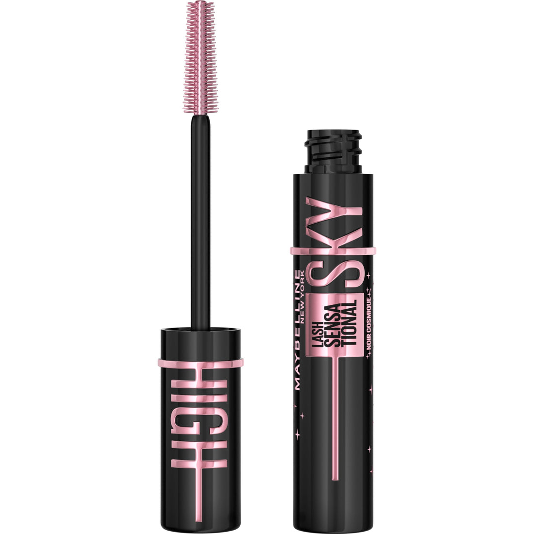 Maybelline Lash Sensational Sky High Washable Mascara Make-up, Volumen, Verlängerung, Definition, Schwung, Multiplikation, aufbaufähige Formel, Very Black, 1 Stück