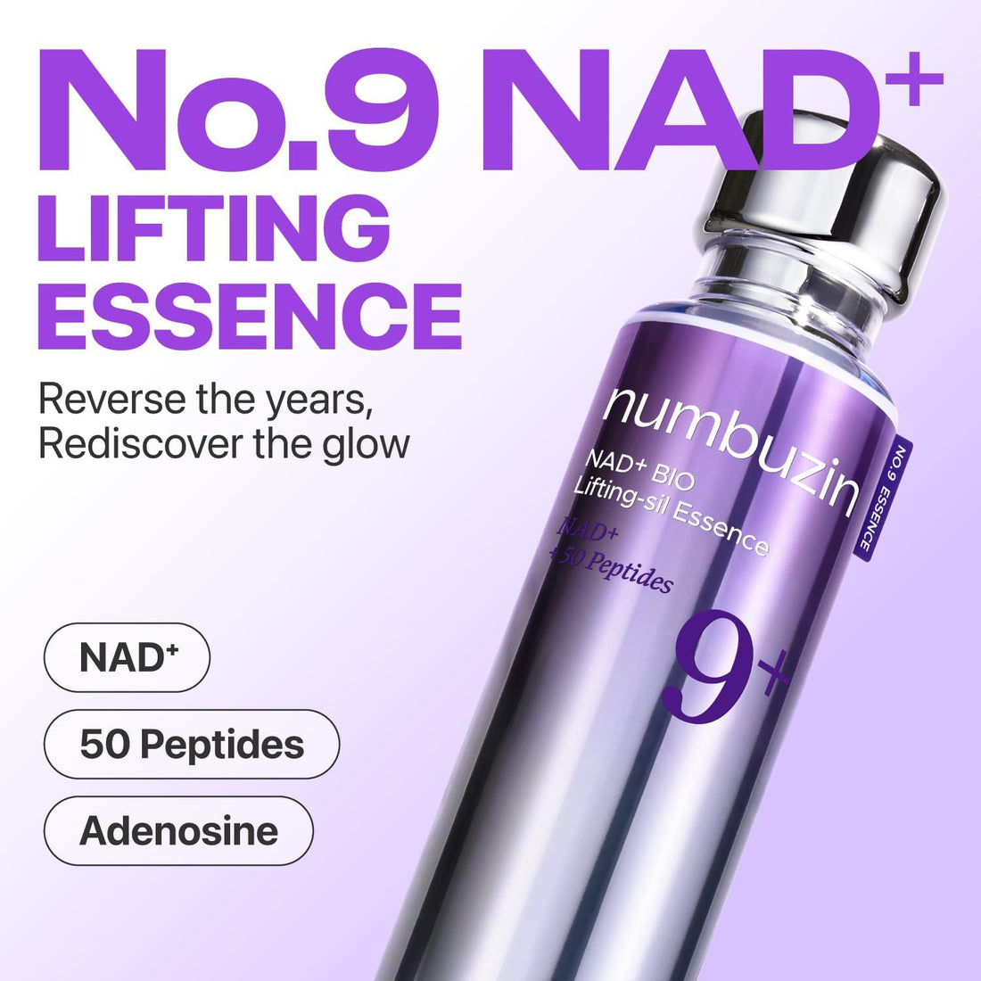 numbuzin No.9 Anti-Aging Essence with NAD+ & Peptides | Firming Serum for Wrinkles & Fine Lines | For Smoother, Radiant Skin | Serum | Korean Skincare | 50 ml (1.69 fl. oz.)