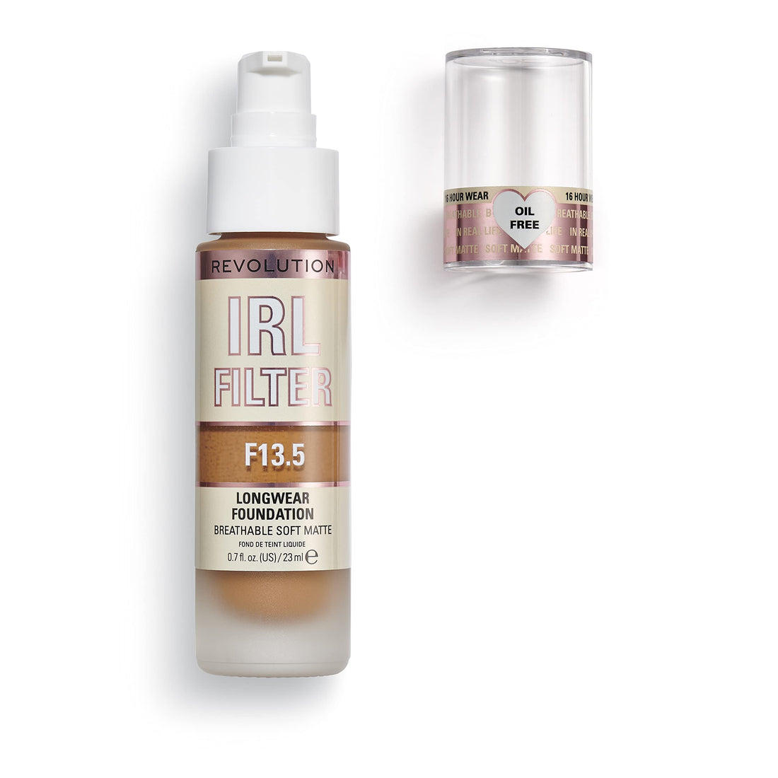 Makeup Revolution IRL Filter, Longwear Foundation, Medium to Full Coverage, Matte Finish, 16 Hour Wear, F5, Fair To Light Skin Tones, 23ml Halalzen