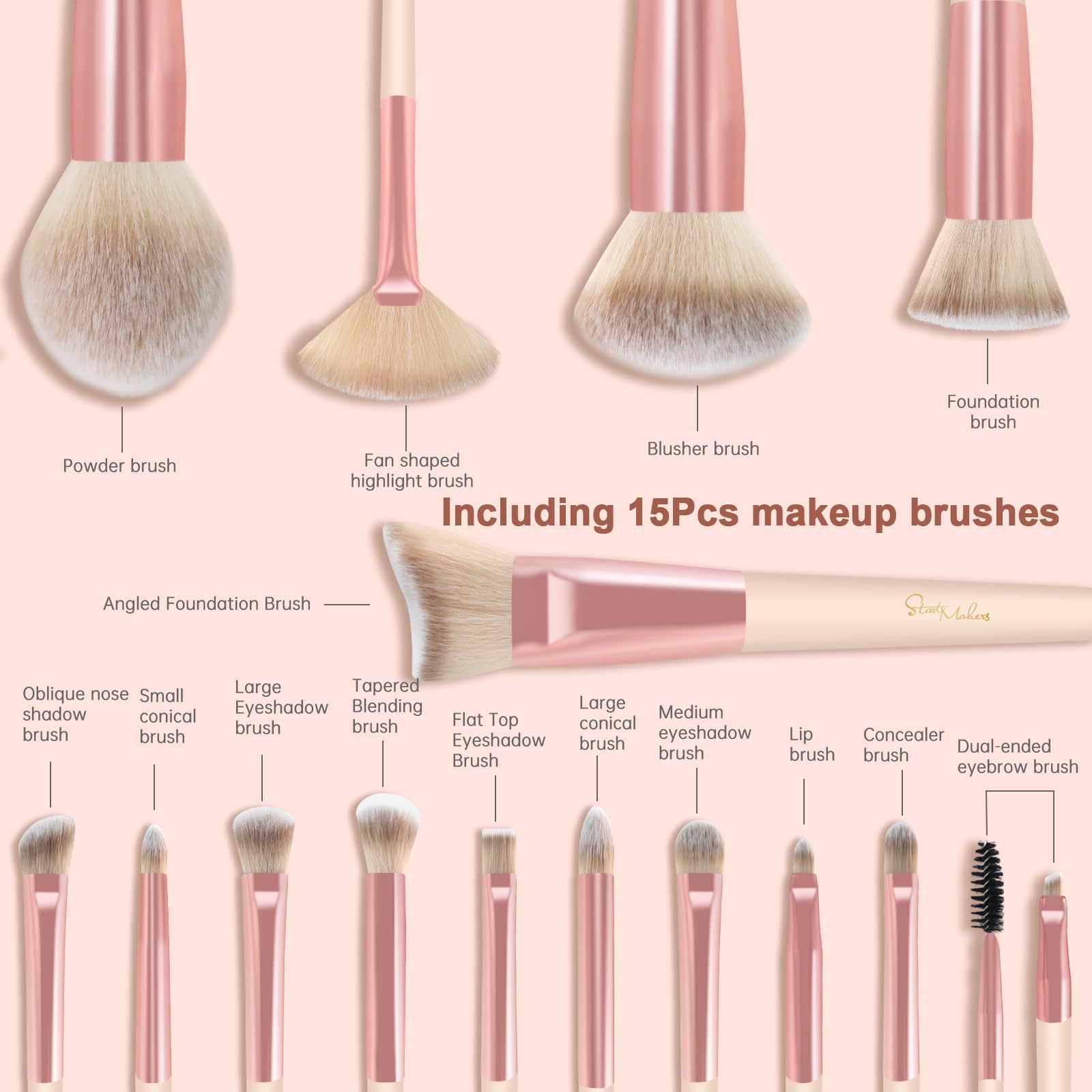 Makeup Brushes 10Pcs Marble Makeup Brush Set Foundation Powder Blush Blending Eyeshadow Brushes Sets Halalzen