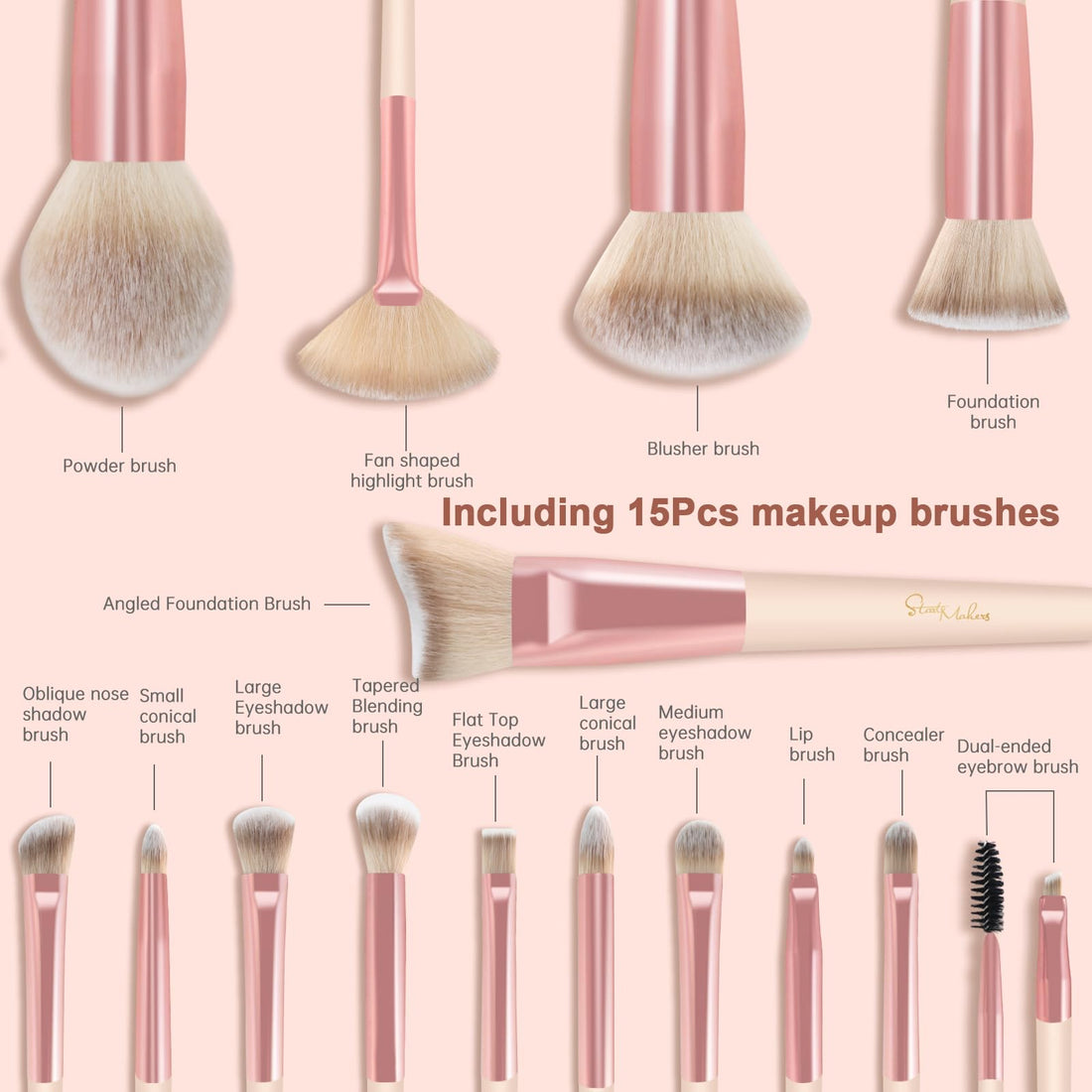 Makeup Brushes 10Pcs Marble Makeup Brush Set Foundation Powder Blush Blending Eyeshadow Brushes Sets Halalzen