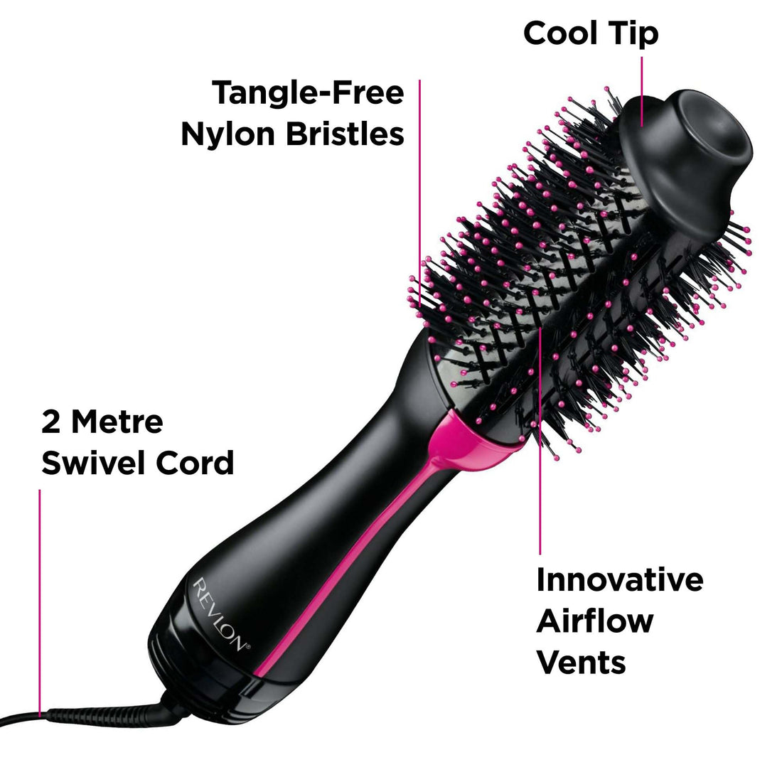 Revlon Hair Tools RVHA6017UK Tangle Free Hot Air Styler, Black Halalzen