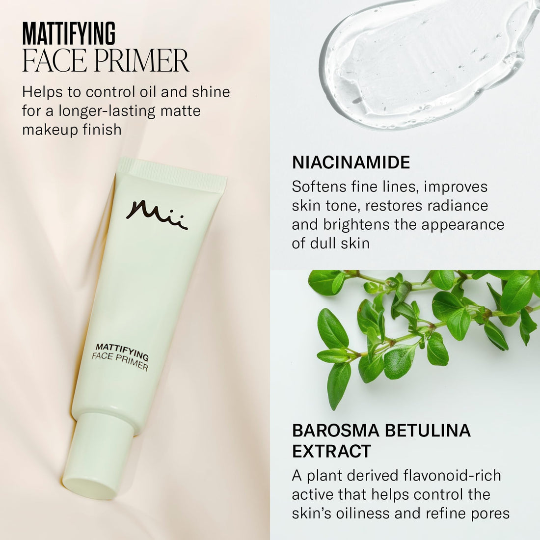 Mii Cosmetics Primer Makeup, Smoothing Face Prep, Blurs Fine Lines and Pores, Firms and Plumps, Longer Lasting, 30 ml Halalzen